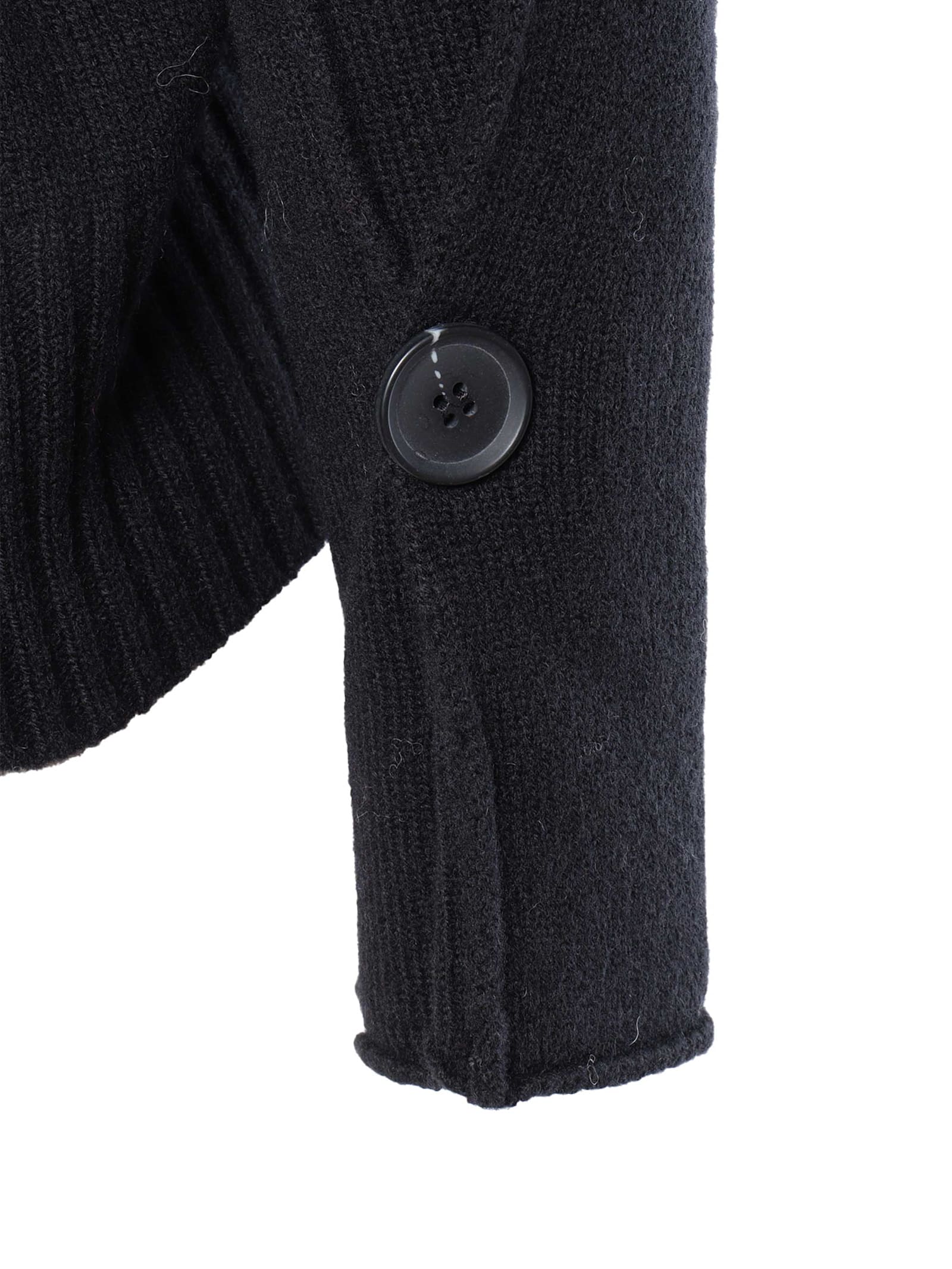 Shop Kangra Boxing Crewneck Sweater With Buttoned Sleeves In Black