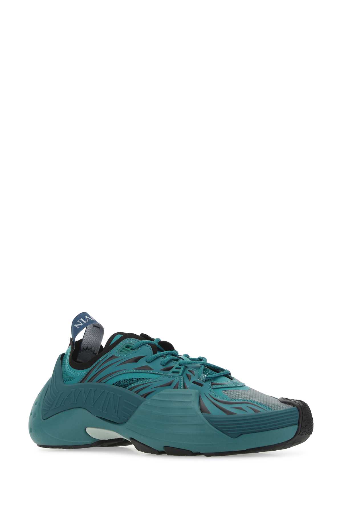Shop Lanvin Teal Green Flash-x Sneakers In 27