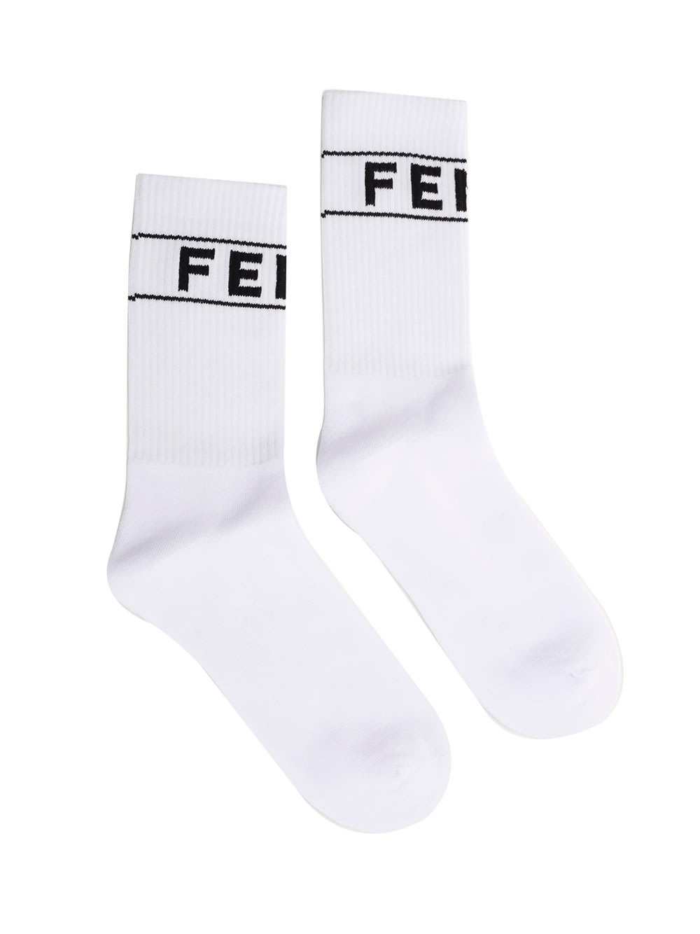 Fendi Logo Socks In White