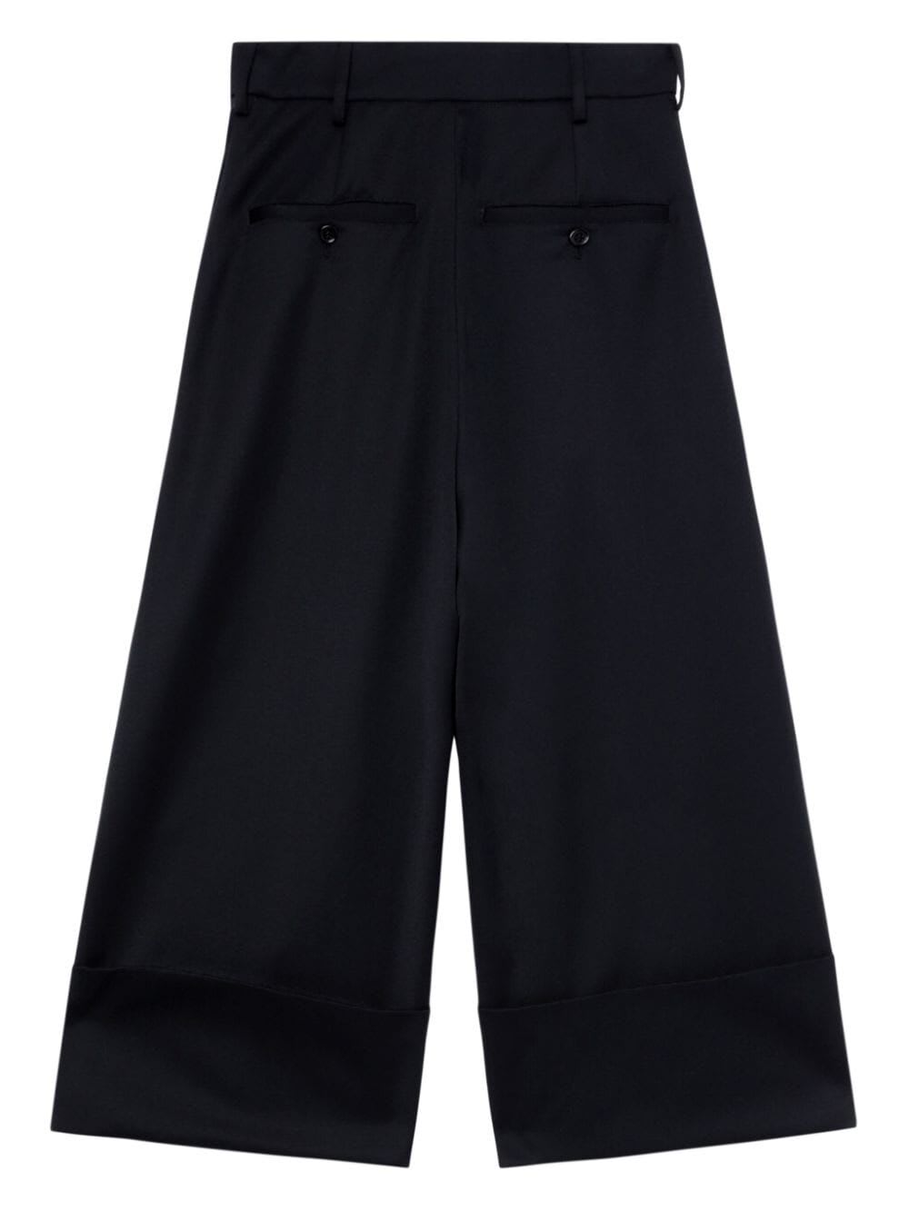 Shop Simone Rocha Sculpted Cropped Wide Leg Trousers In Black