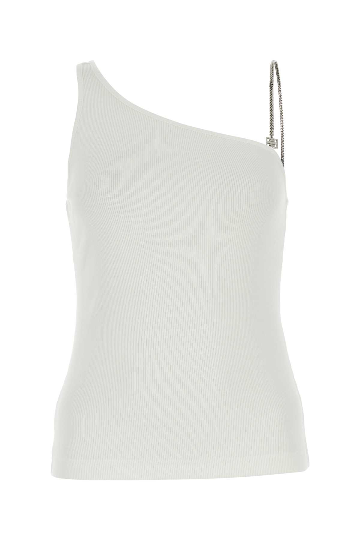 Shop Givenchy White Stretch Cotton Top