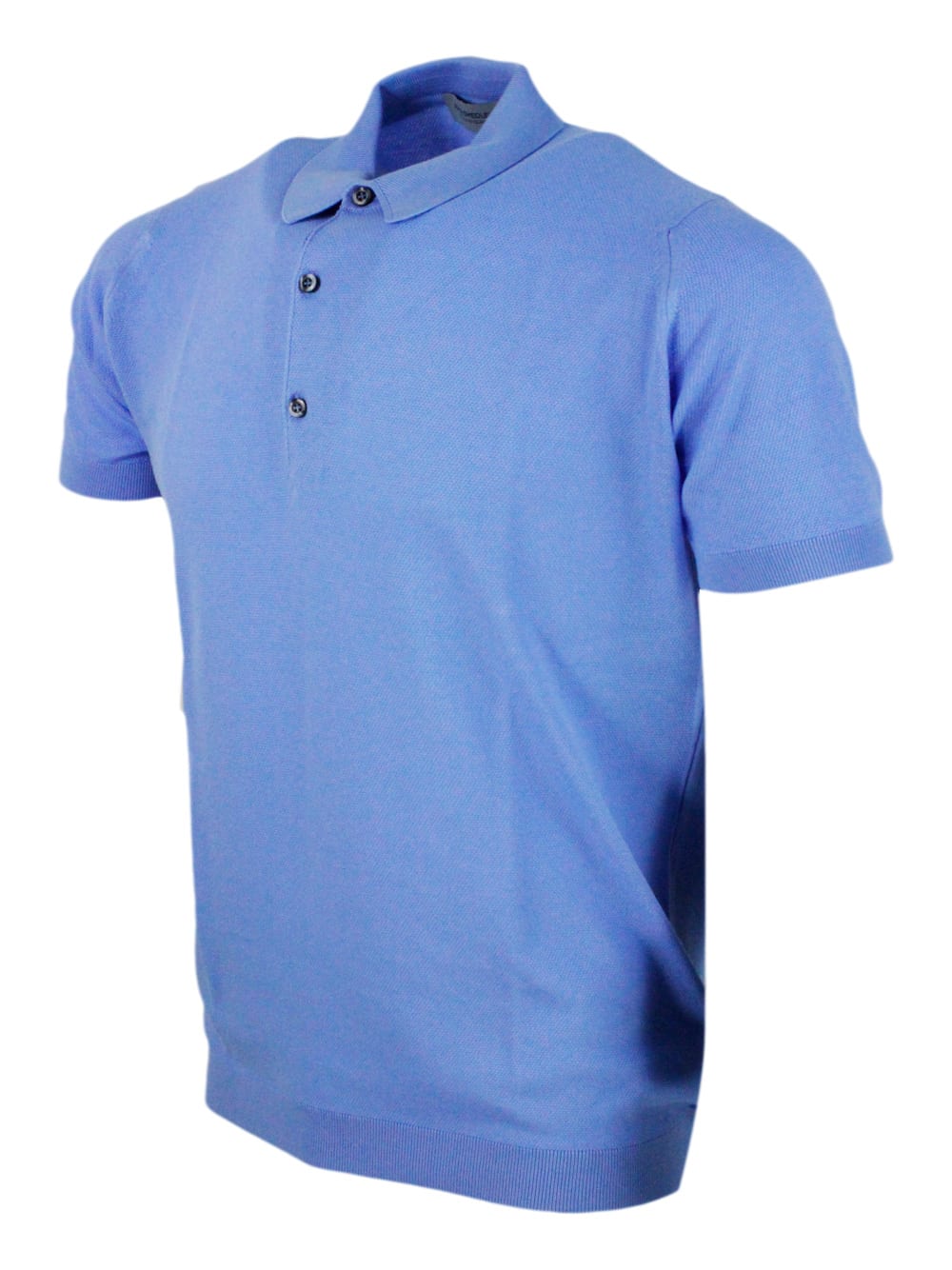 john smedley short-sleeved polo shirt in extrafine piqué cotton thread with three buttons