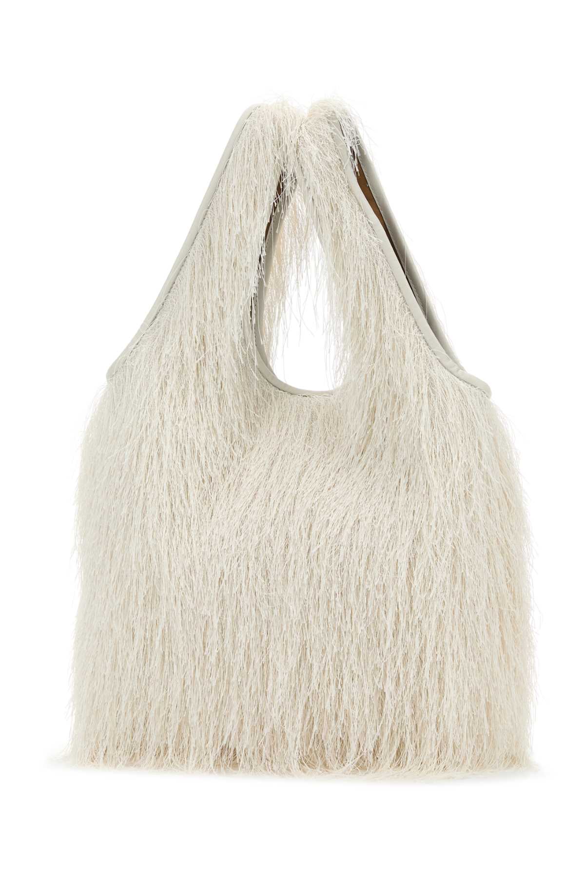 Dries Van Noten Marche Small Fringed Tote Bag In White