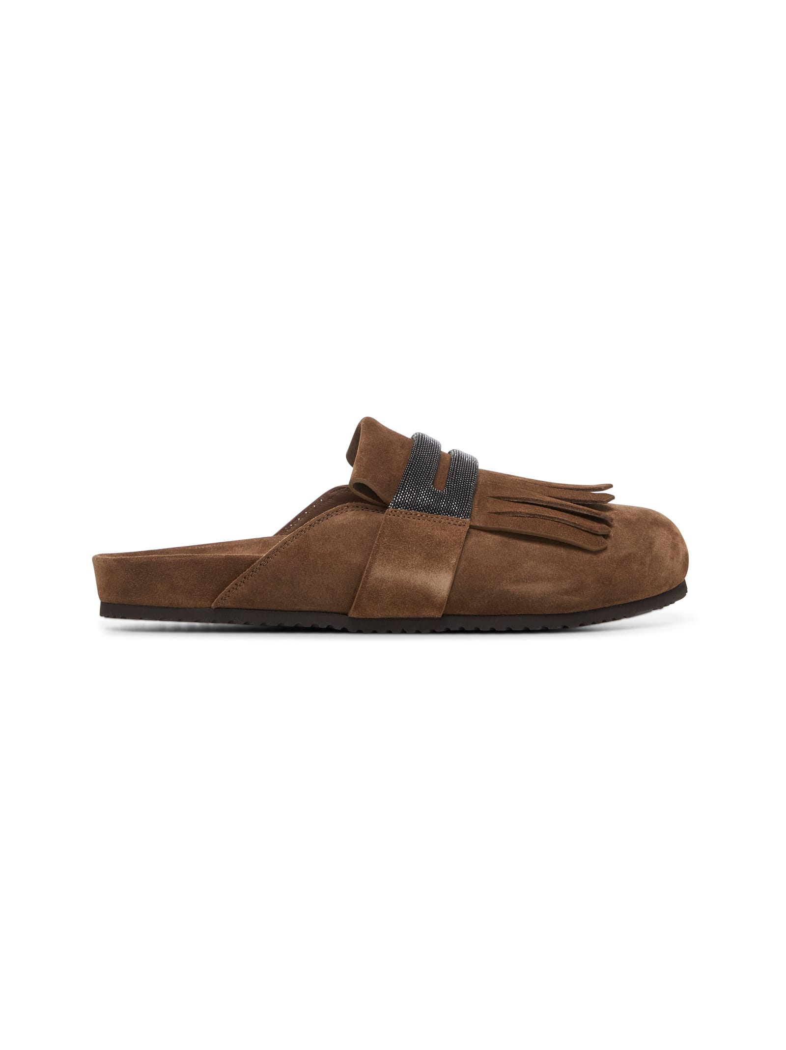 Brunello Cucinelli Suede Slipper In Sesamo