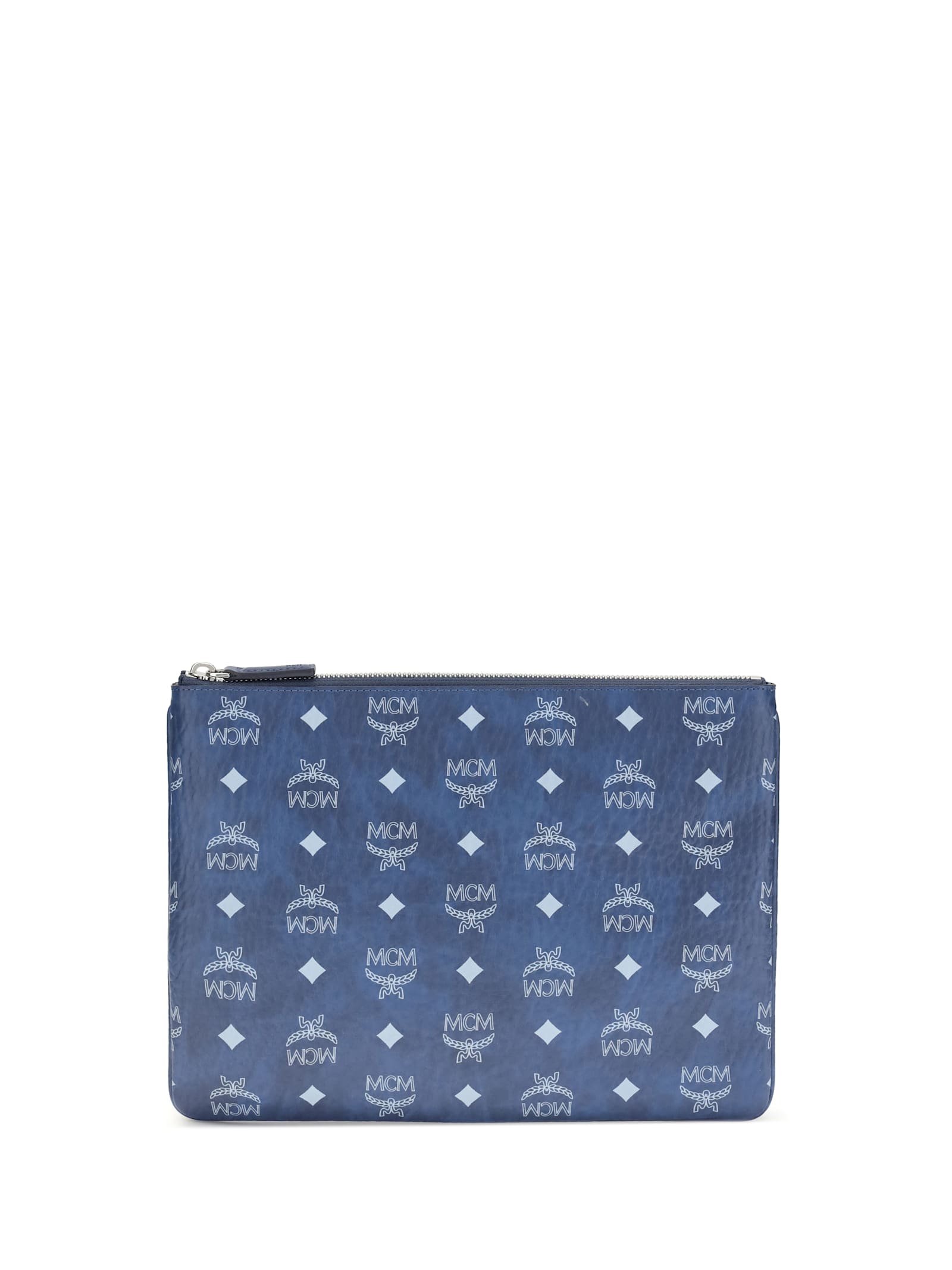 Mcm Pouch With Visetos Print In Blue