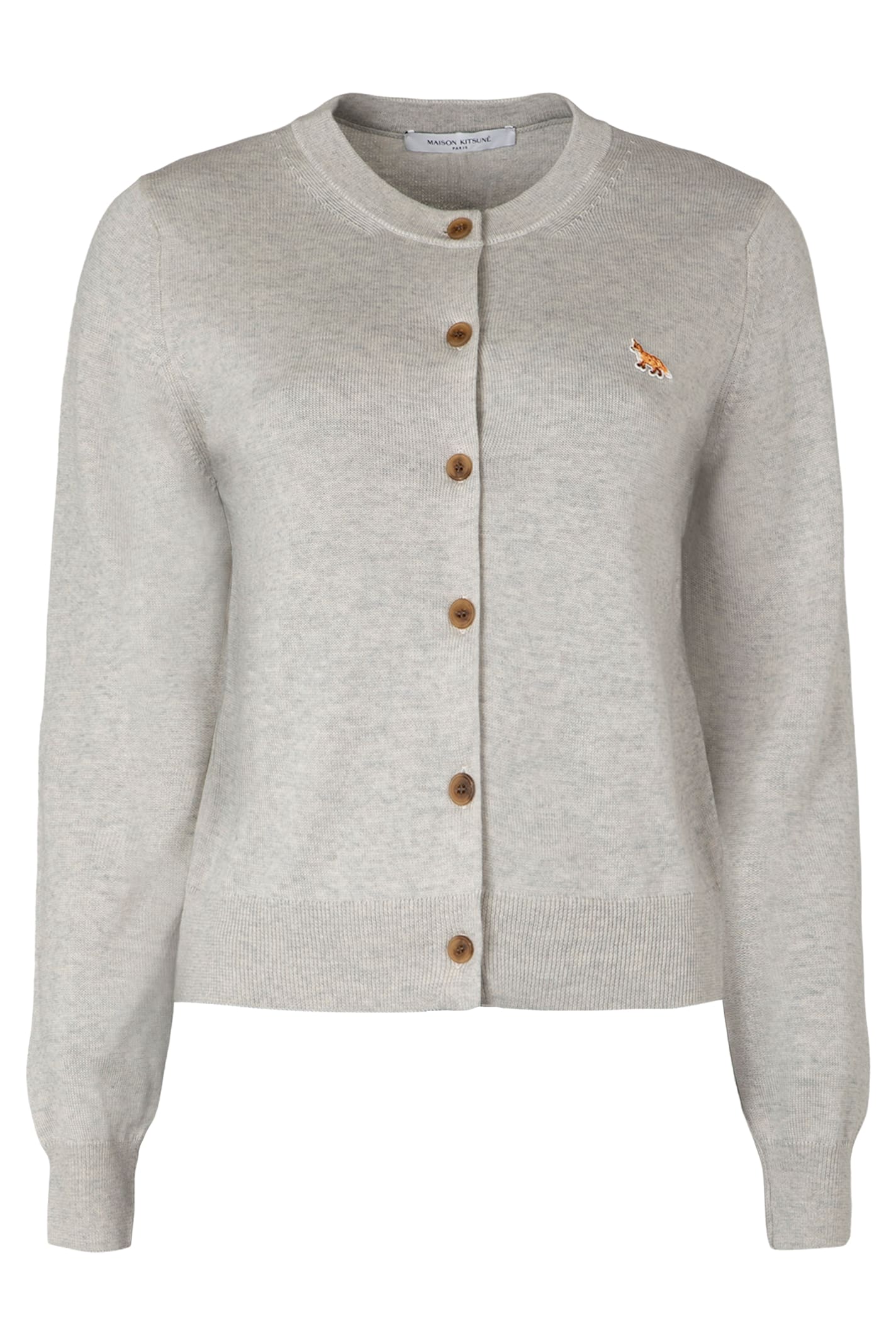 Maison Kitsuné Baby Fox Cardigan In Gray