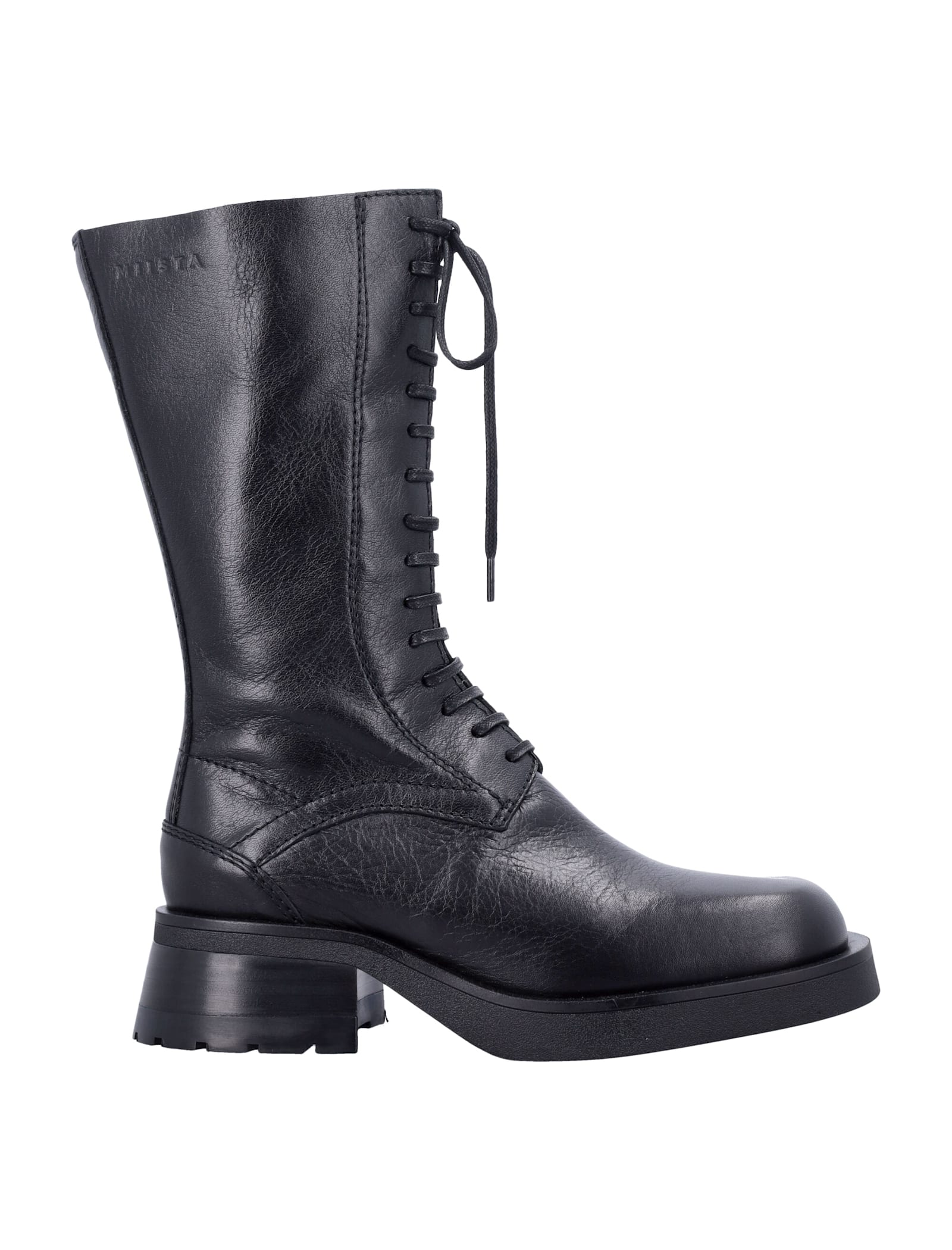 Miista Vel Lace-up Leather Boots Black In Black