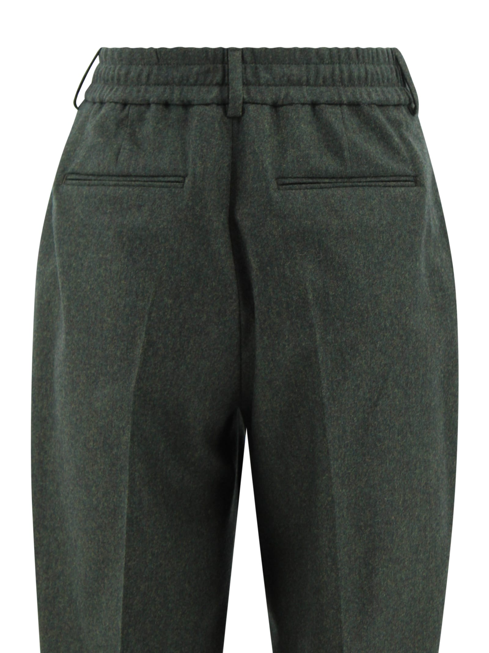 Pt Torino Wool Trousers In Green