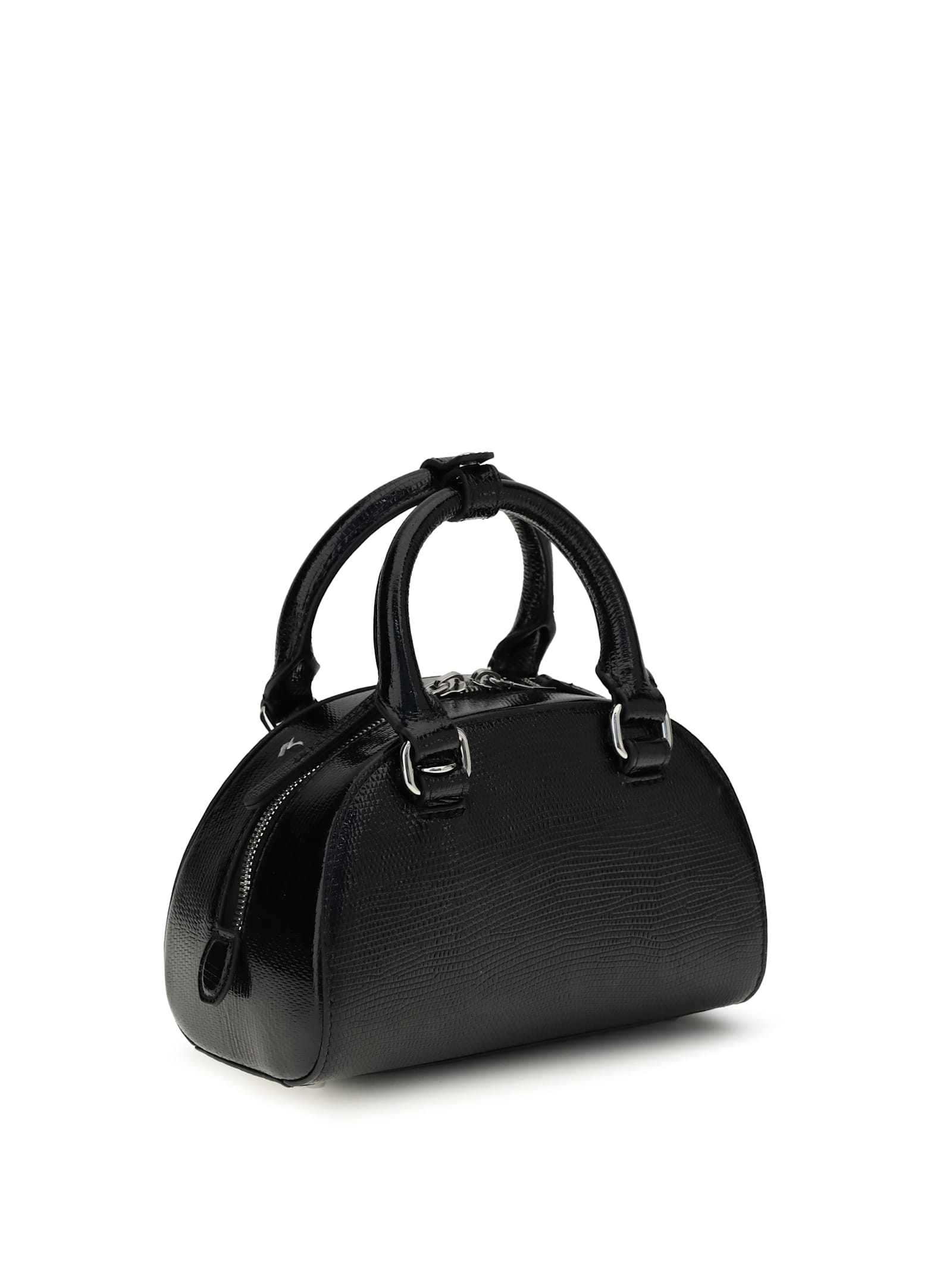 Diesel Black Calf Leather Bos Taurus Shoulder Bag In Black