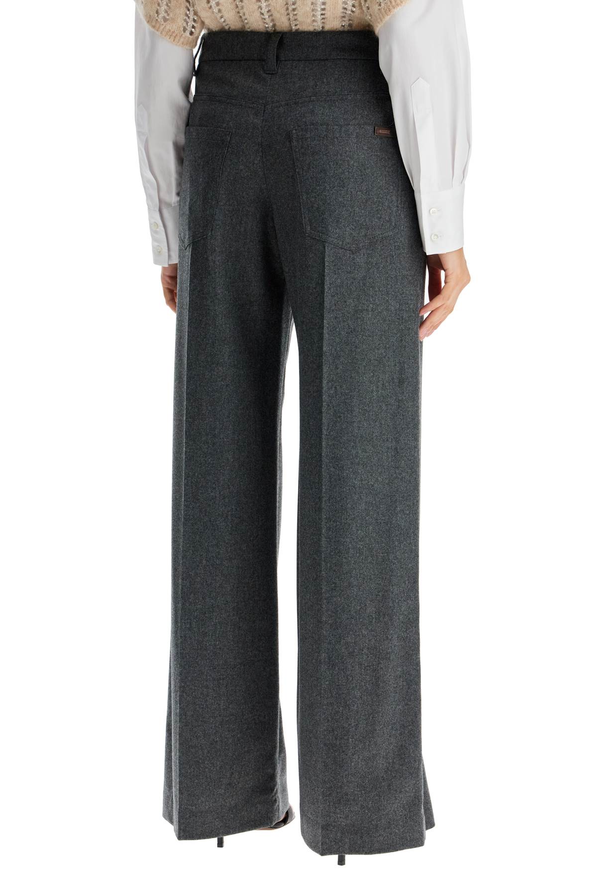 Shop Brunello Cucinelli Tailored Flannel Trousers For In Grigio Scuro (grey)