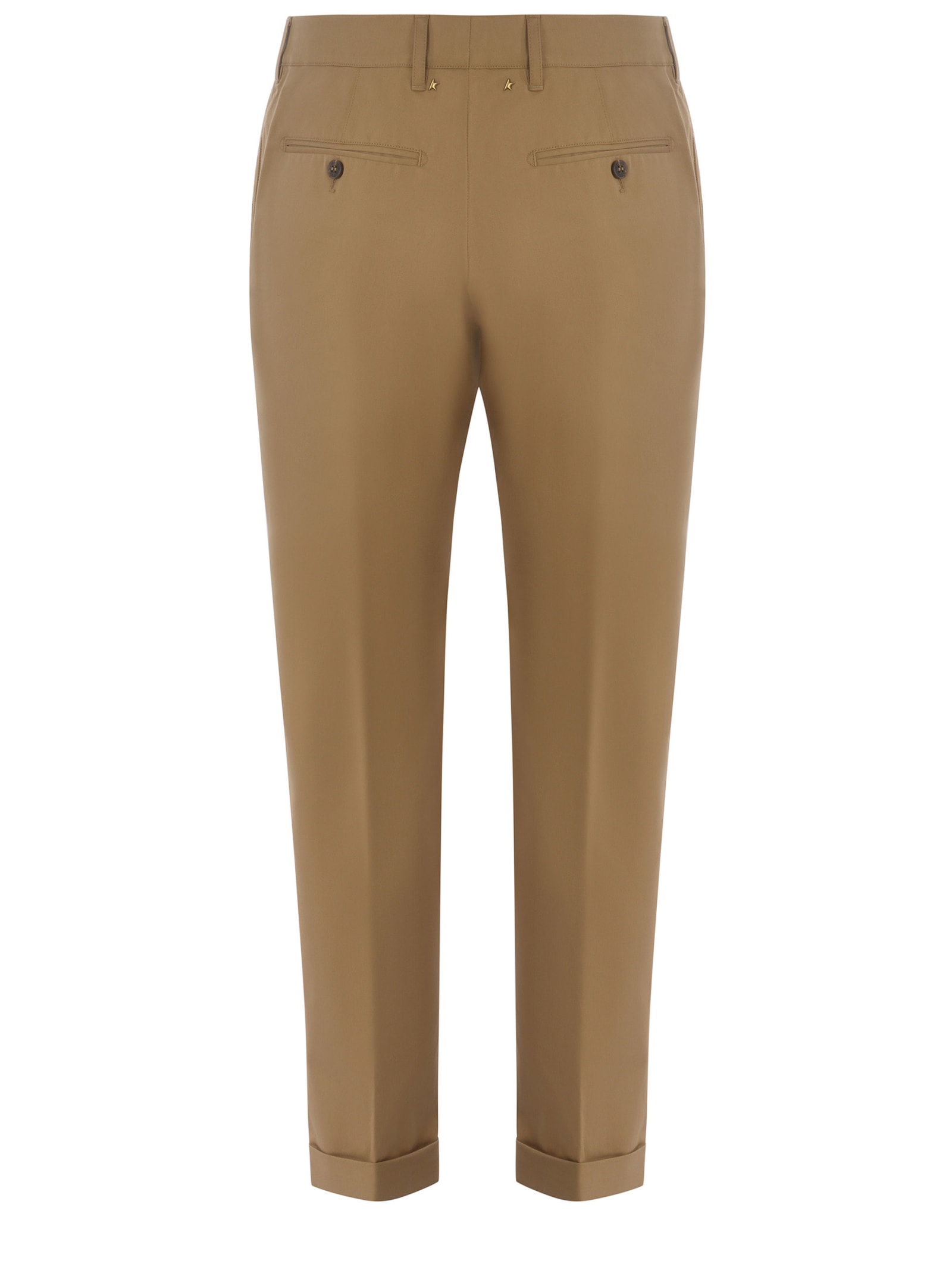 Shop Golden Goose Trousers  Star Made Of Cotton In Camel