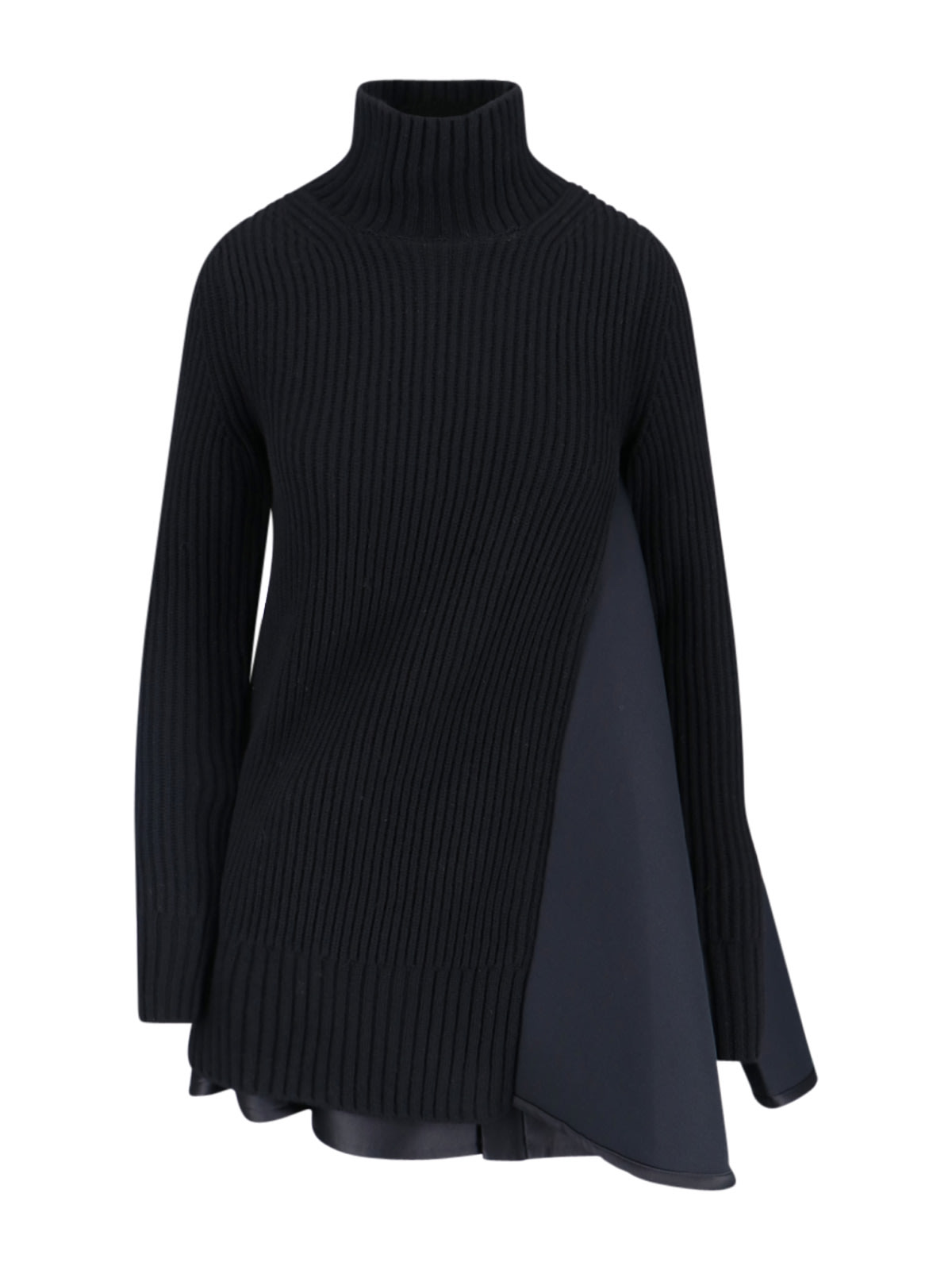 Shop Sacai Knitted Dress In Black