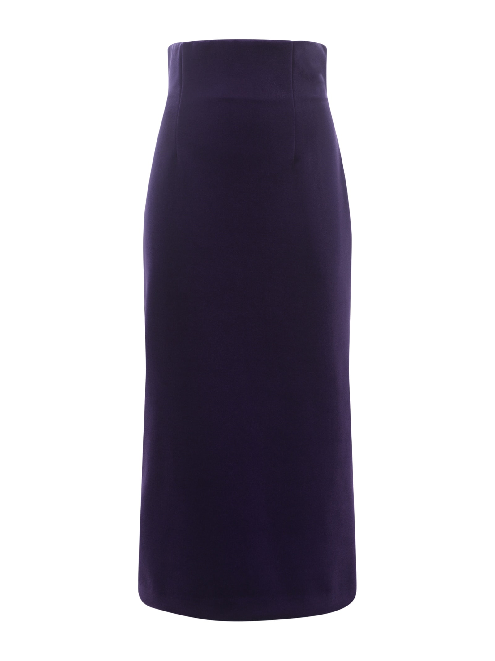 Shop Philosophy Di Lorenzo Serafini Longuette Skirt Philosophy In Velvet Stretch In Purple