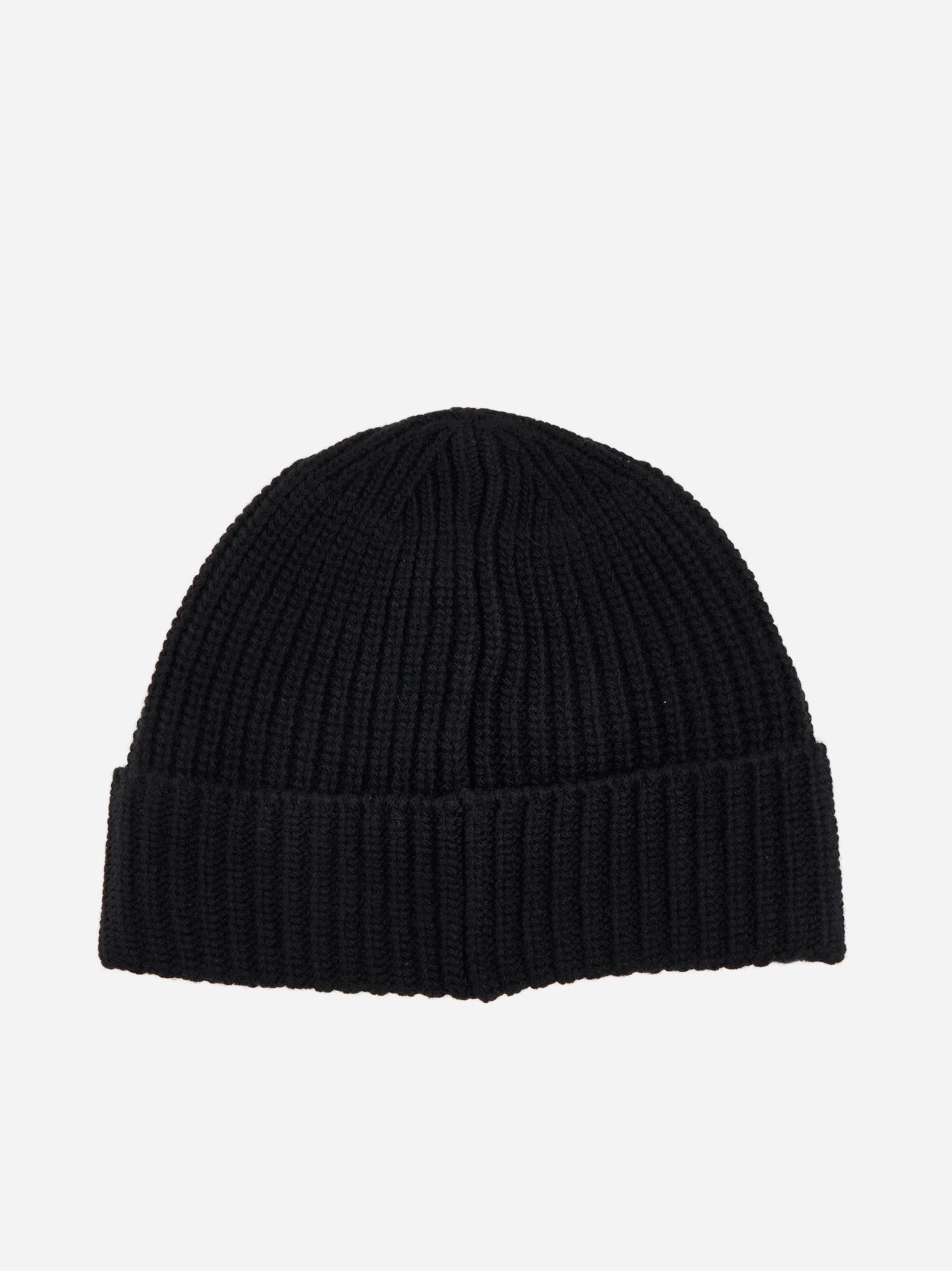 Shop Stone Island Logo-patch Wool Beanie In Nero