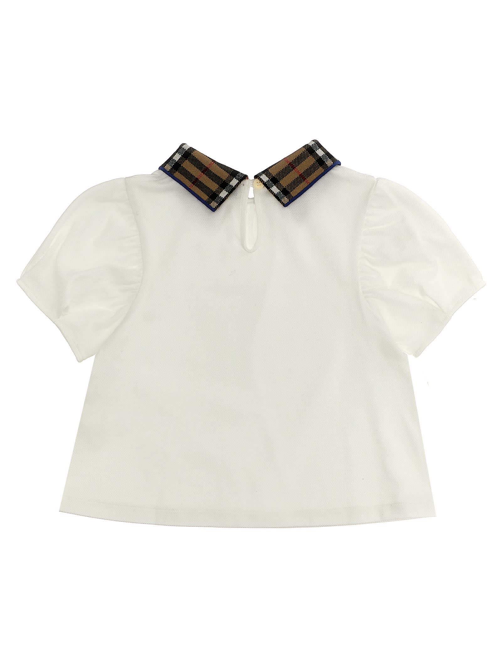 Shop Burberry Alessa Polo Shirt In White