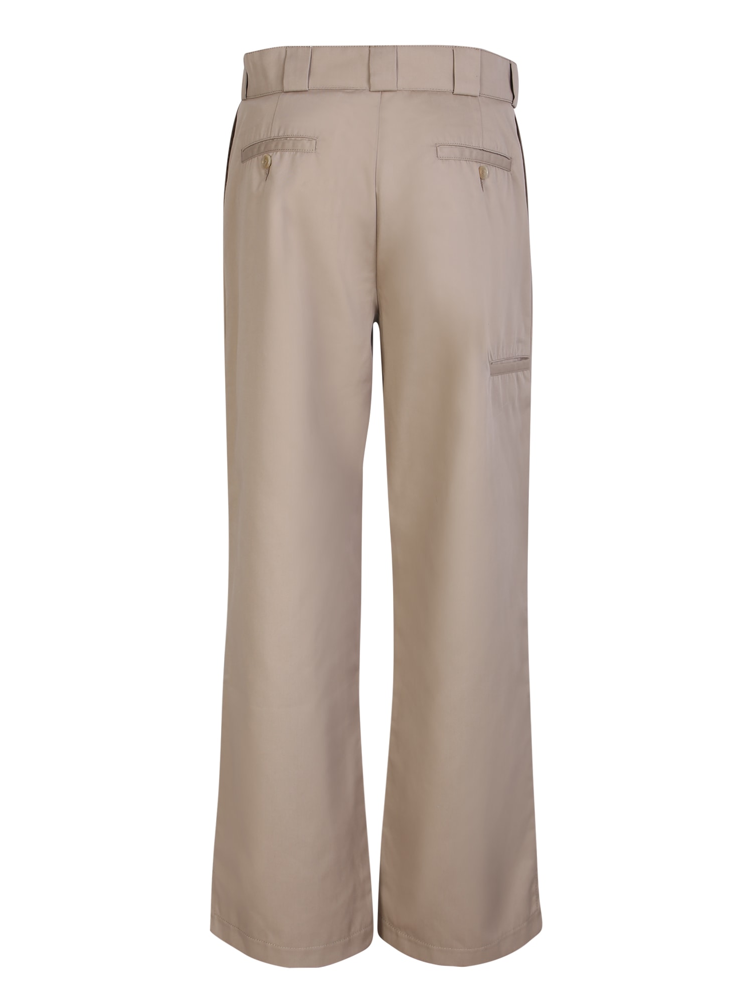 Shop Palm Angels Beige Straight Leg Trousers