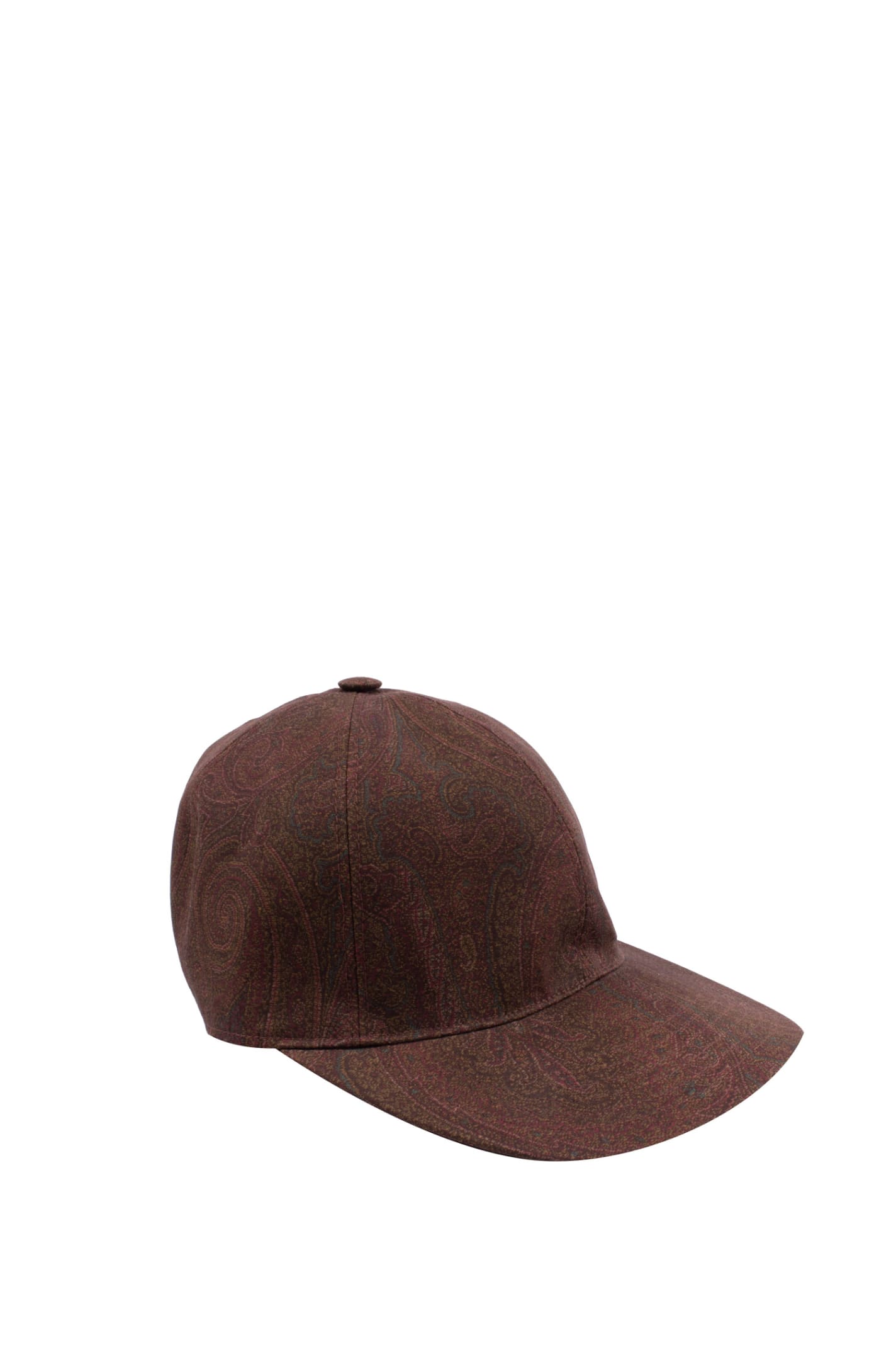 Shop Etro Hat With Paisley Print In Brown