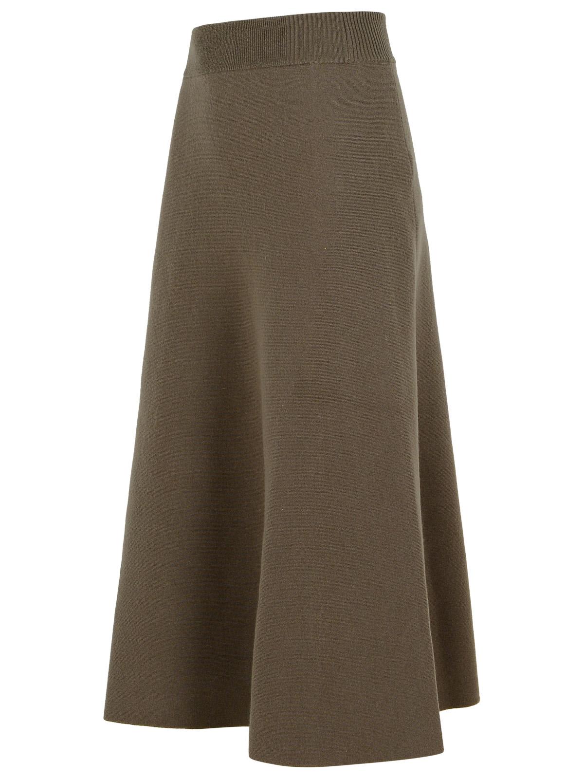 Shop Lanvin Beige Wool Blend Skirt In Brown