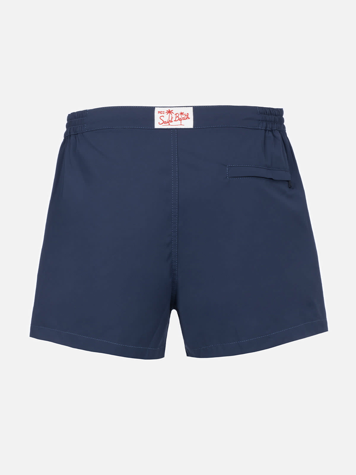 Shop Mc2 Saint Barth Man Navy Blue Fitted Cut Swim Shorts Harrys