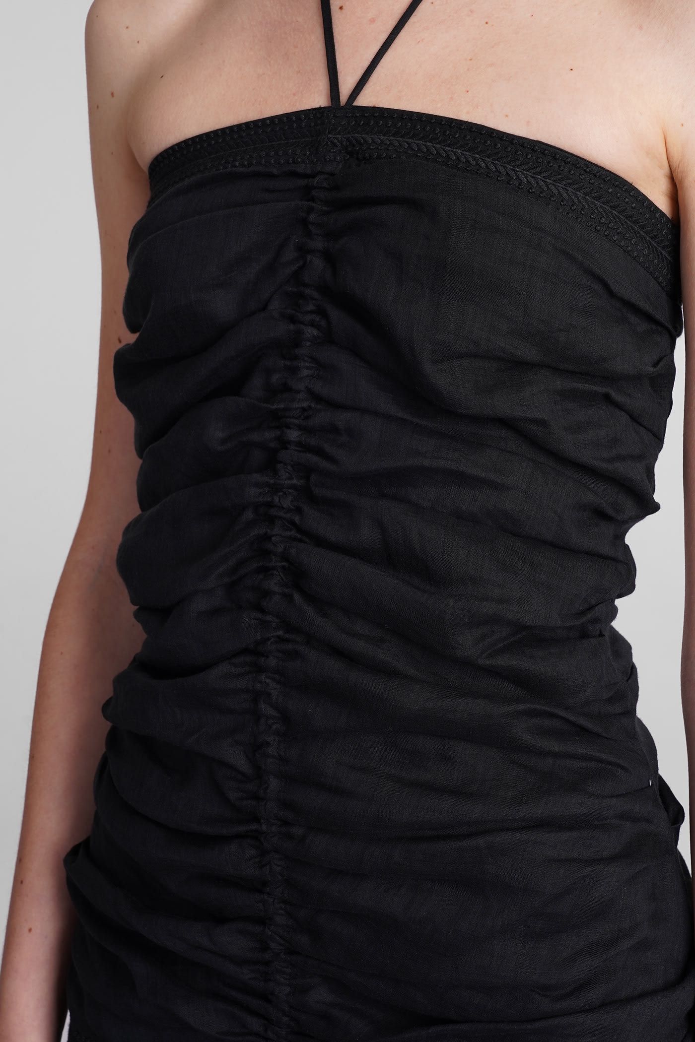 Shop Isabel Marant Emanuela Dress In Black Ramie