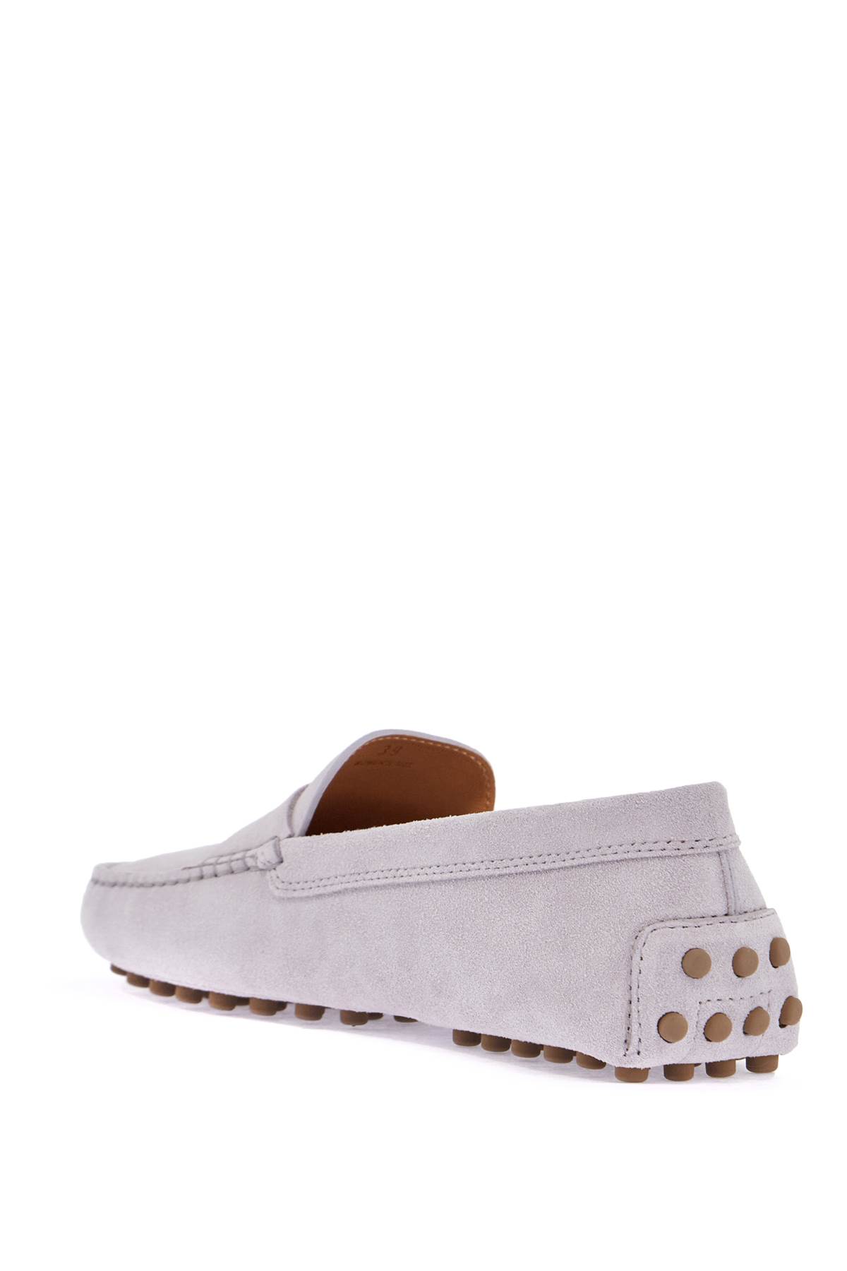 Tod's Light Grey Suede Leather Driving Moccasin In Lilac Ash (grey)
