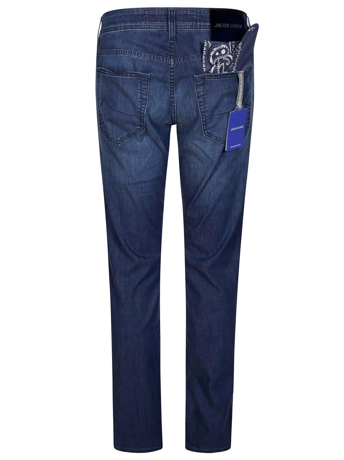 Jacob Cohen Denim Trousers Belt Loops Faded Effect In Blue