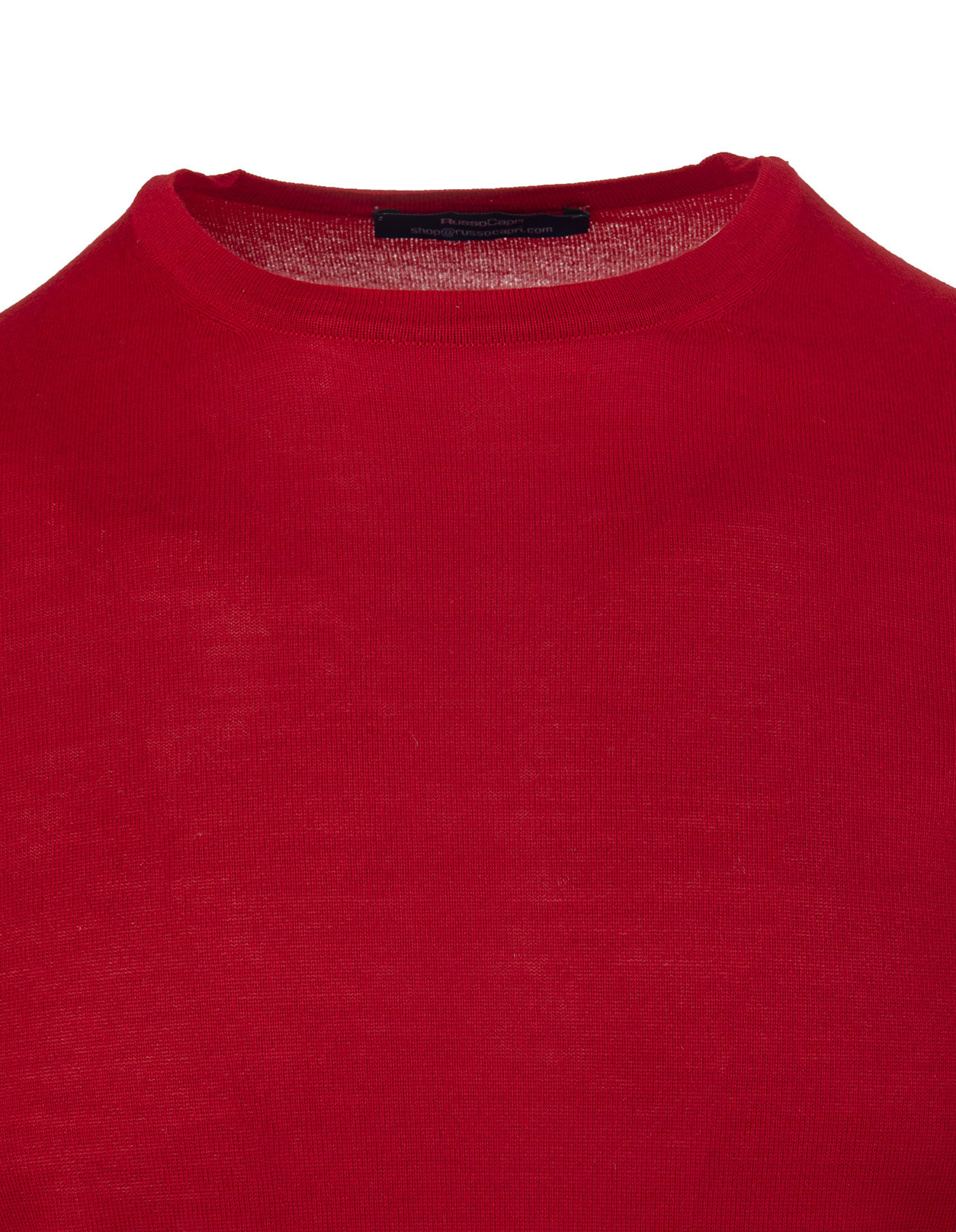 FEDELI FEDELI MAN ROUND NECK PULLOVER IN RED CASHMERE AND SILK