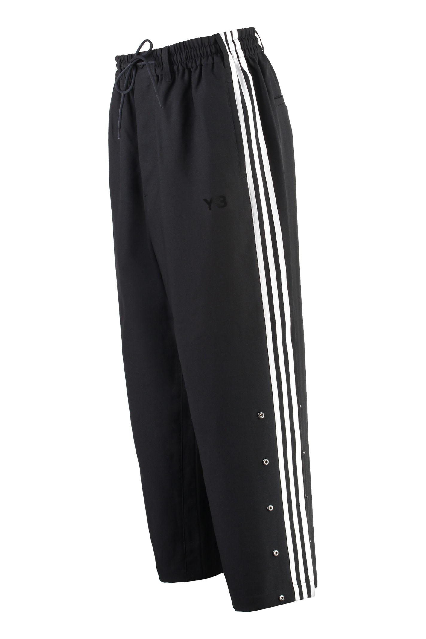 Shop Y-3 Side Panel Wide Leg Trousers In Black