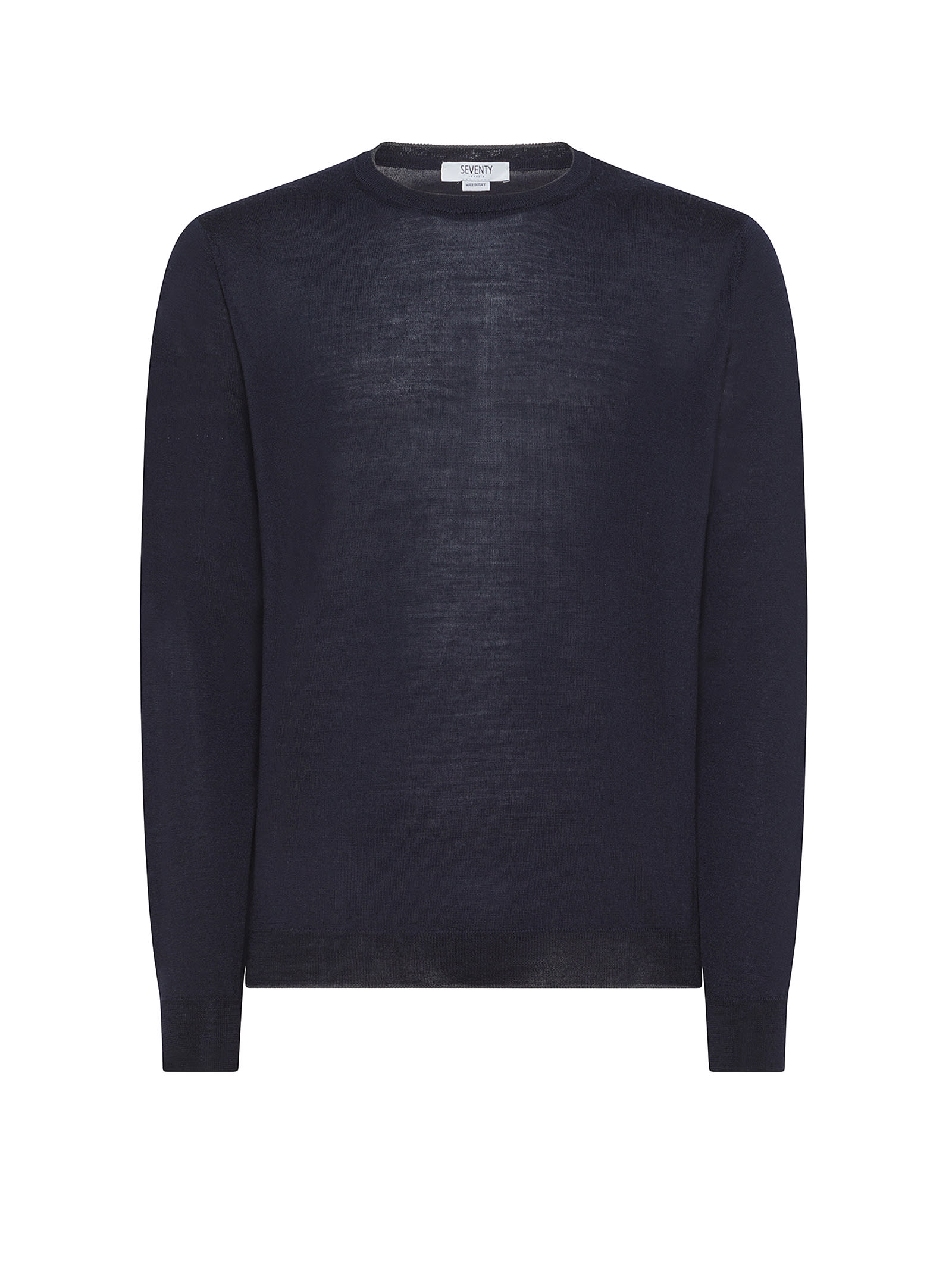 Seventy Navy Blue Merino Wool Crewneck Sweater