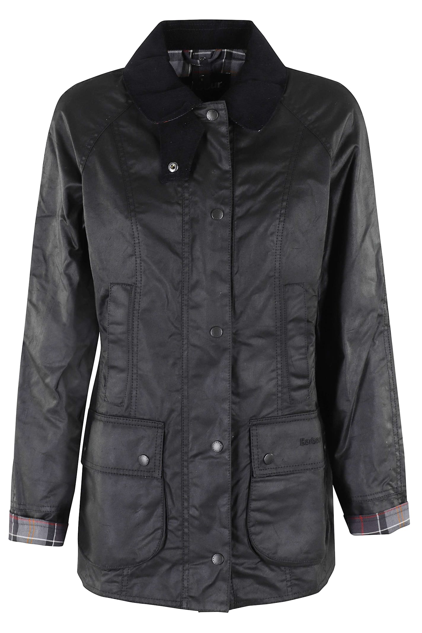 Barbour Beadnell Wax Jacket In Black