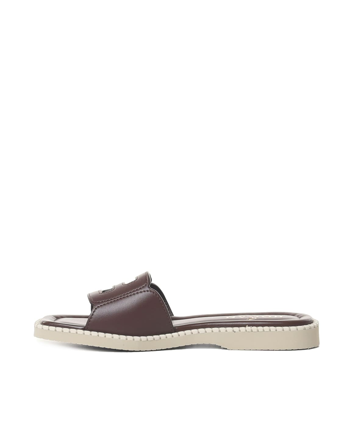 Shop Hogan Flat Sandals In Brown