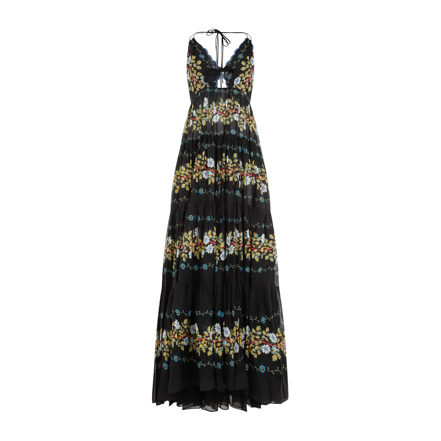 Shop Etro Cotton Long Dress In Stampa Fdo Nero