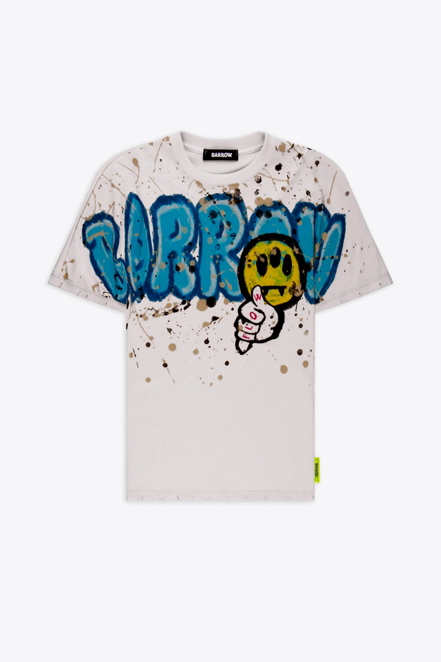 Jersey T-shirt Unisex Off White Cotton T-shirt With Graffiti Logo And Smile Print Barrow