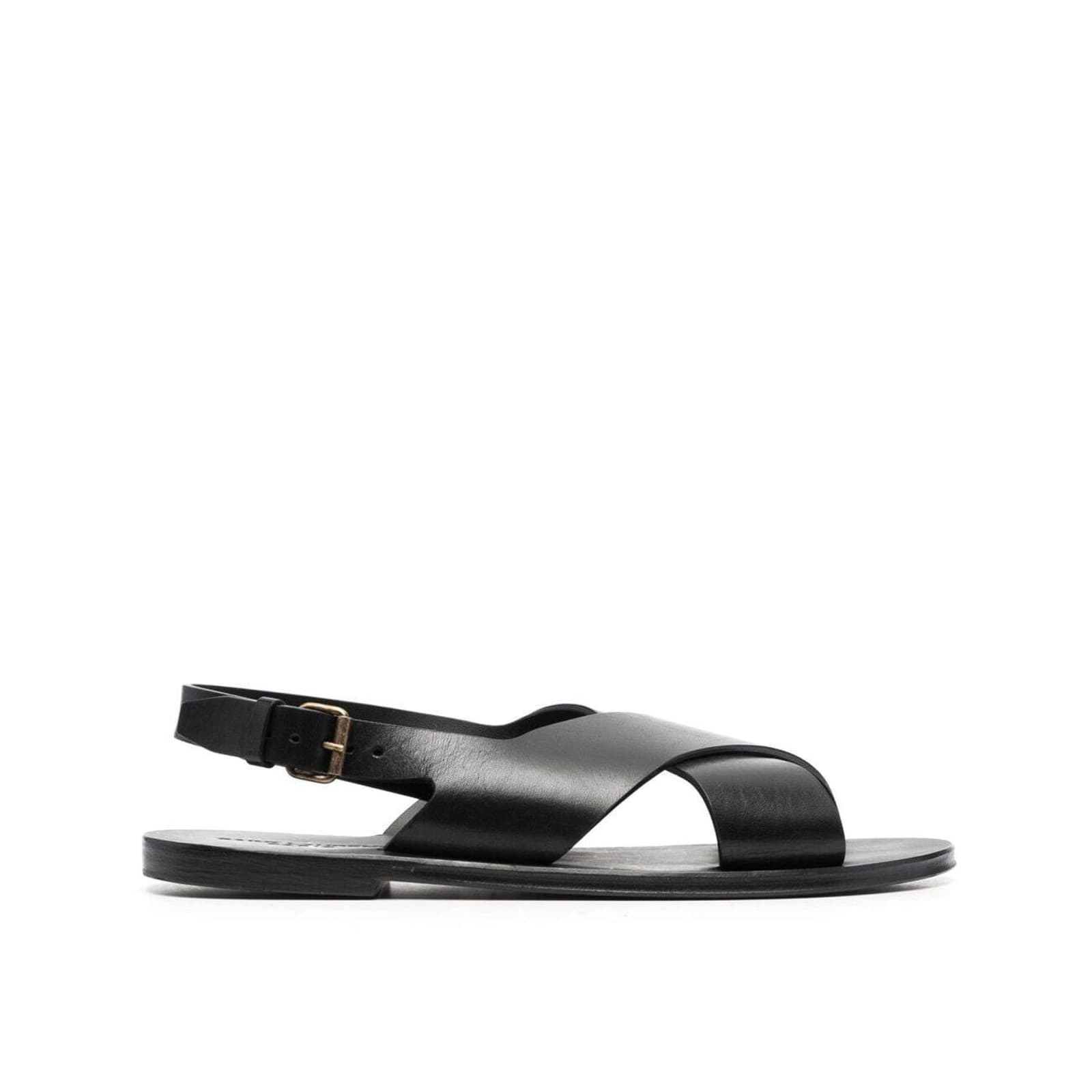 Saint Laurent Mojave Sandals In Smooth Leather In Black