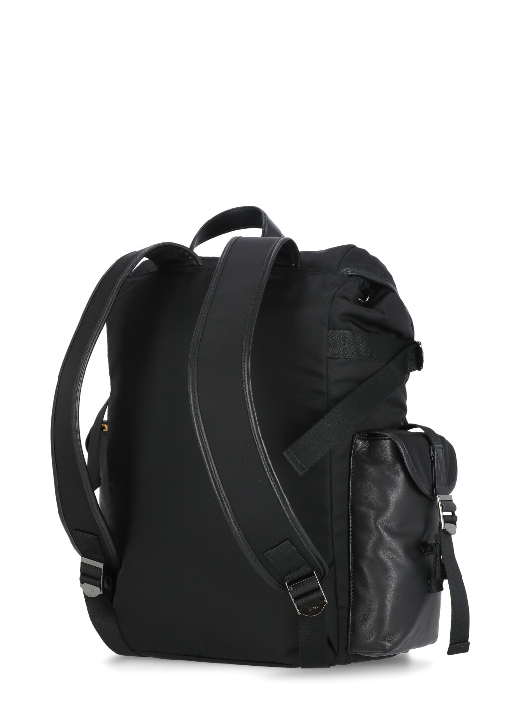Shop Tod's Leather And Fabric Backpack In Black