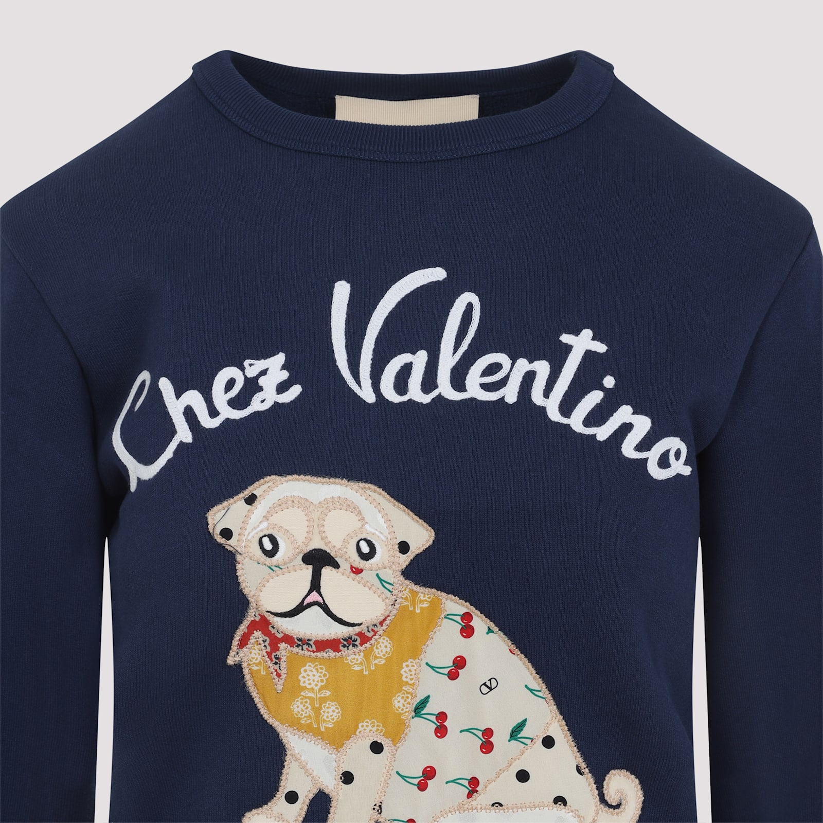 Valentino Cotton Sweatshirt In Blue