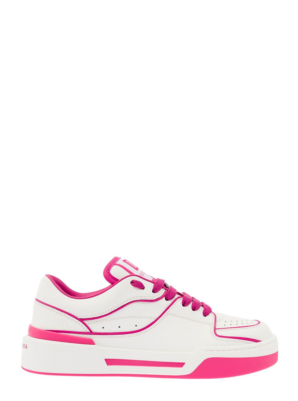 new Roma Fuchsia And White Sneakers With Contrasting 3d Details Woman Dolce & Gabbana