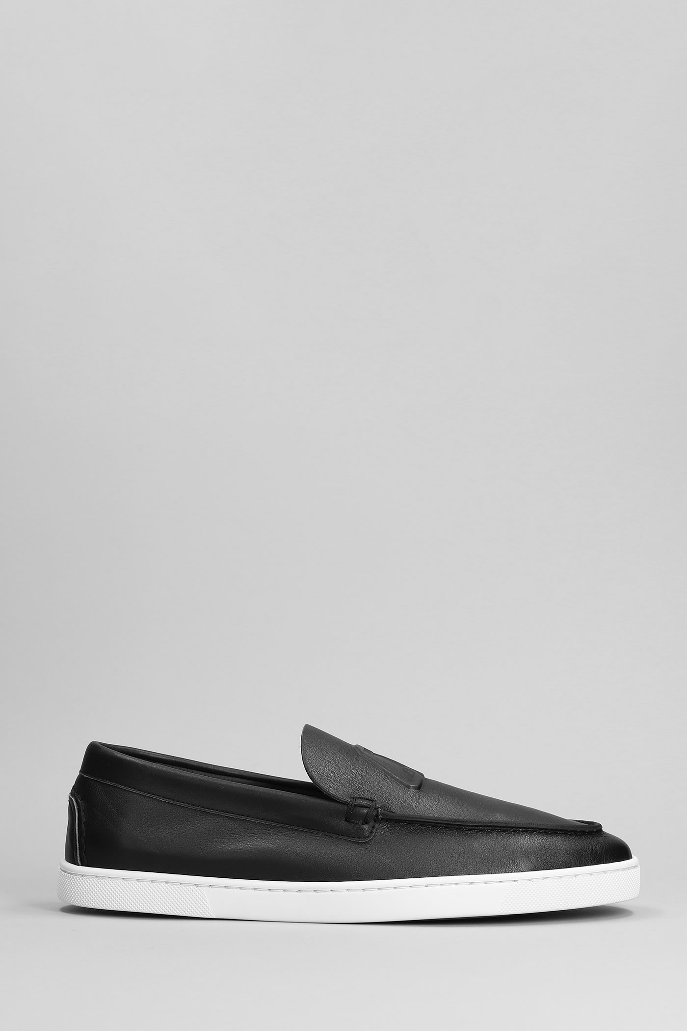Shop Christian Louboutin Varsiboat Loafers In Black Leather