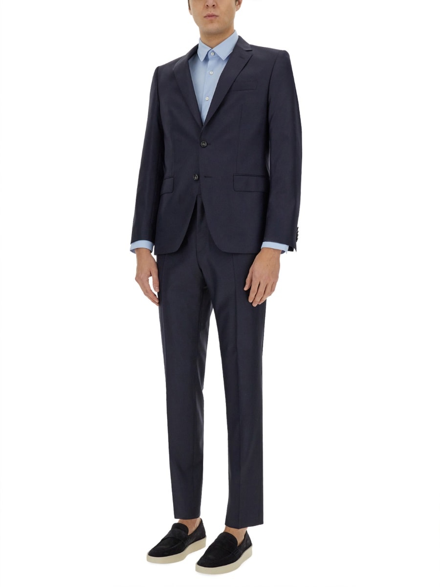 Hugo Boss Boss Single-breasted Dress In Blue
