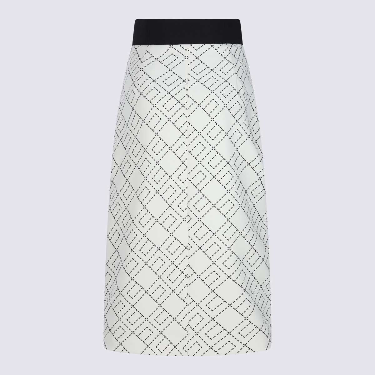 Elisabetta Franchi Geometric Patterned Midi Skirt In Gray