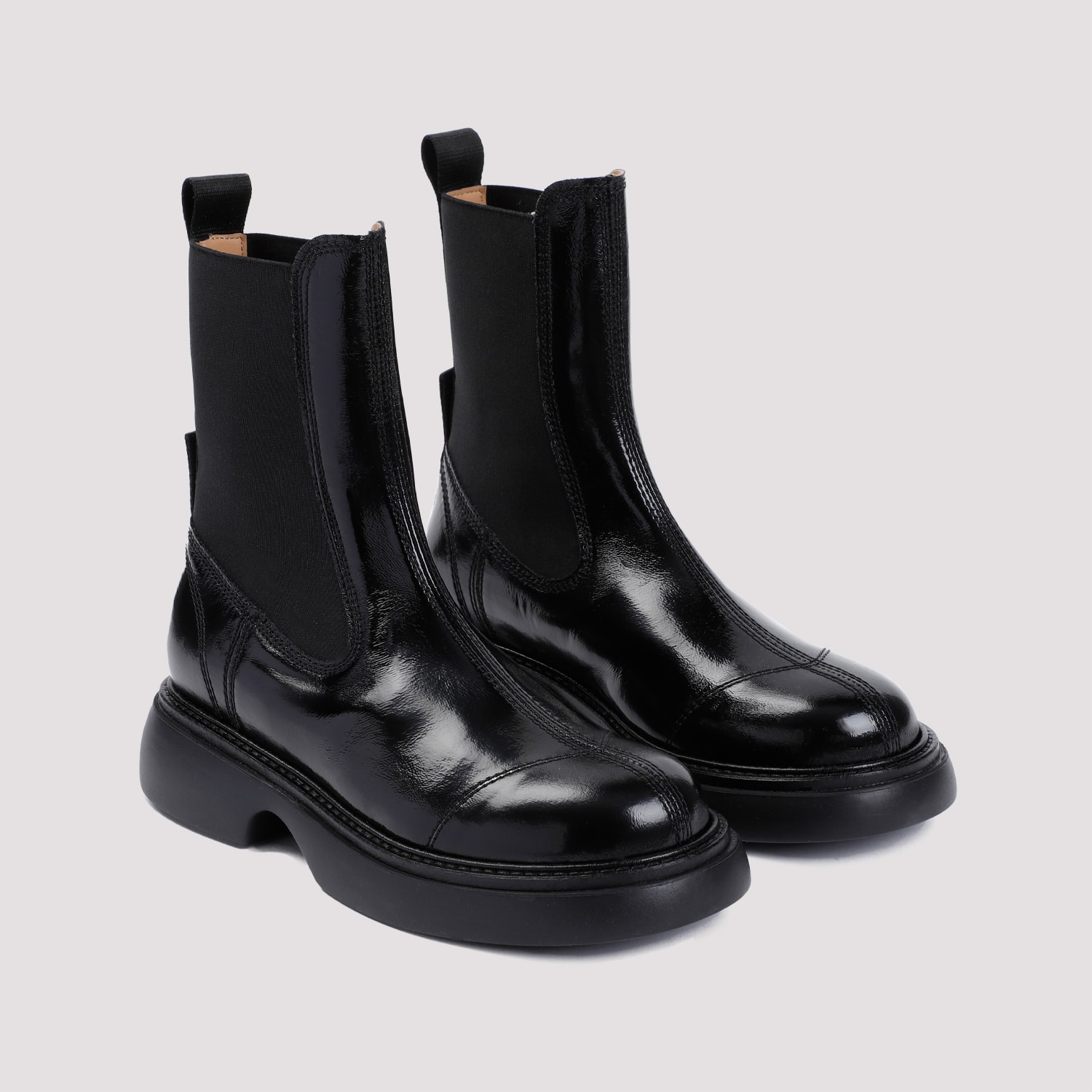 Shop Ganni Everyday Mid Chelsea Boots In Black Black