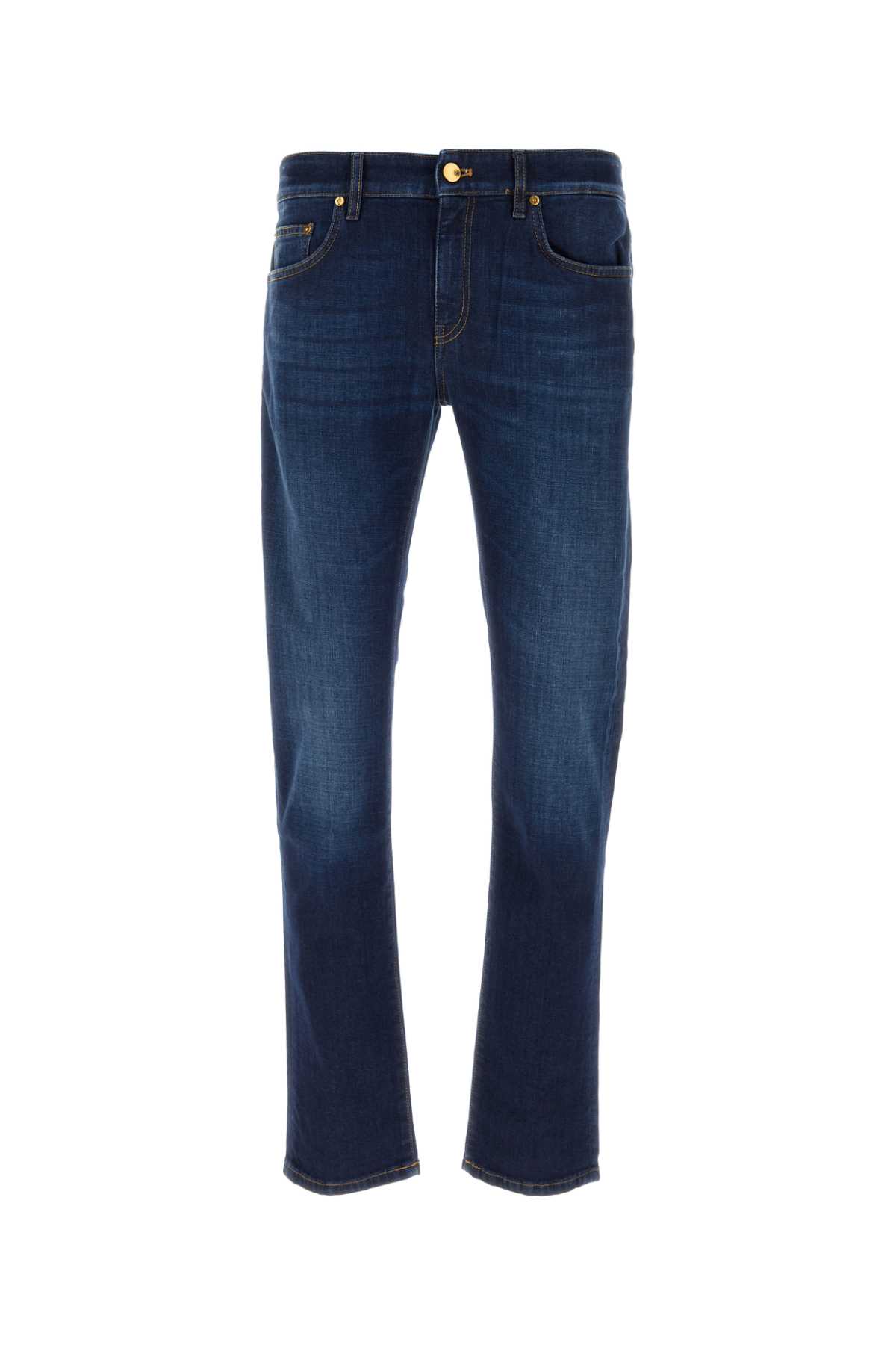 Shop Pt Torino Stretch Denim Swing Jeans In Blu