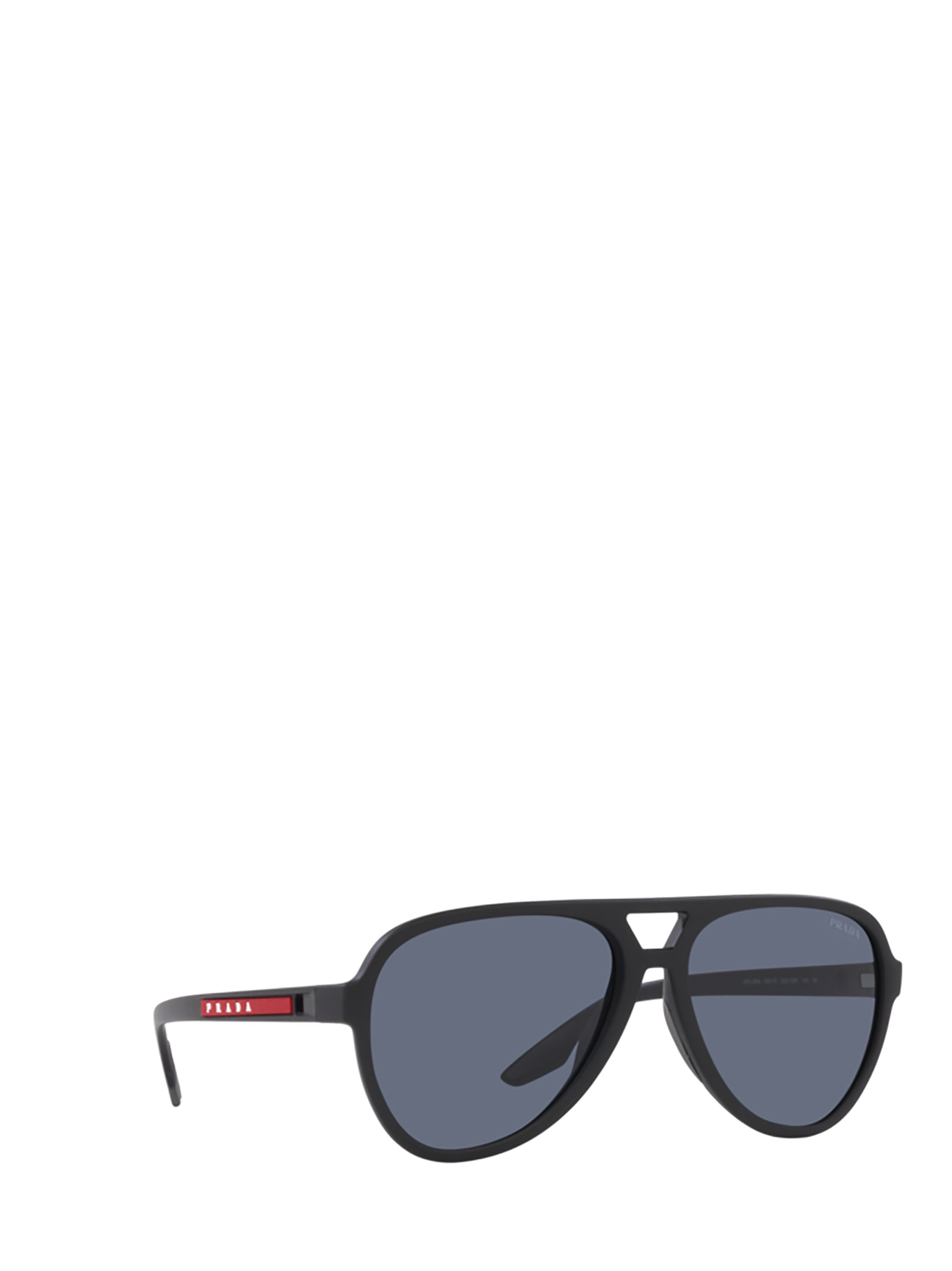 Shop Prada Ps 06ws Black Rubber Sunglasses
