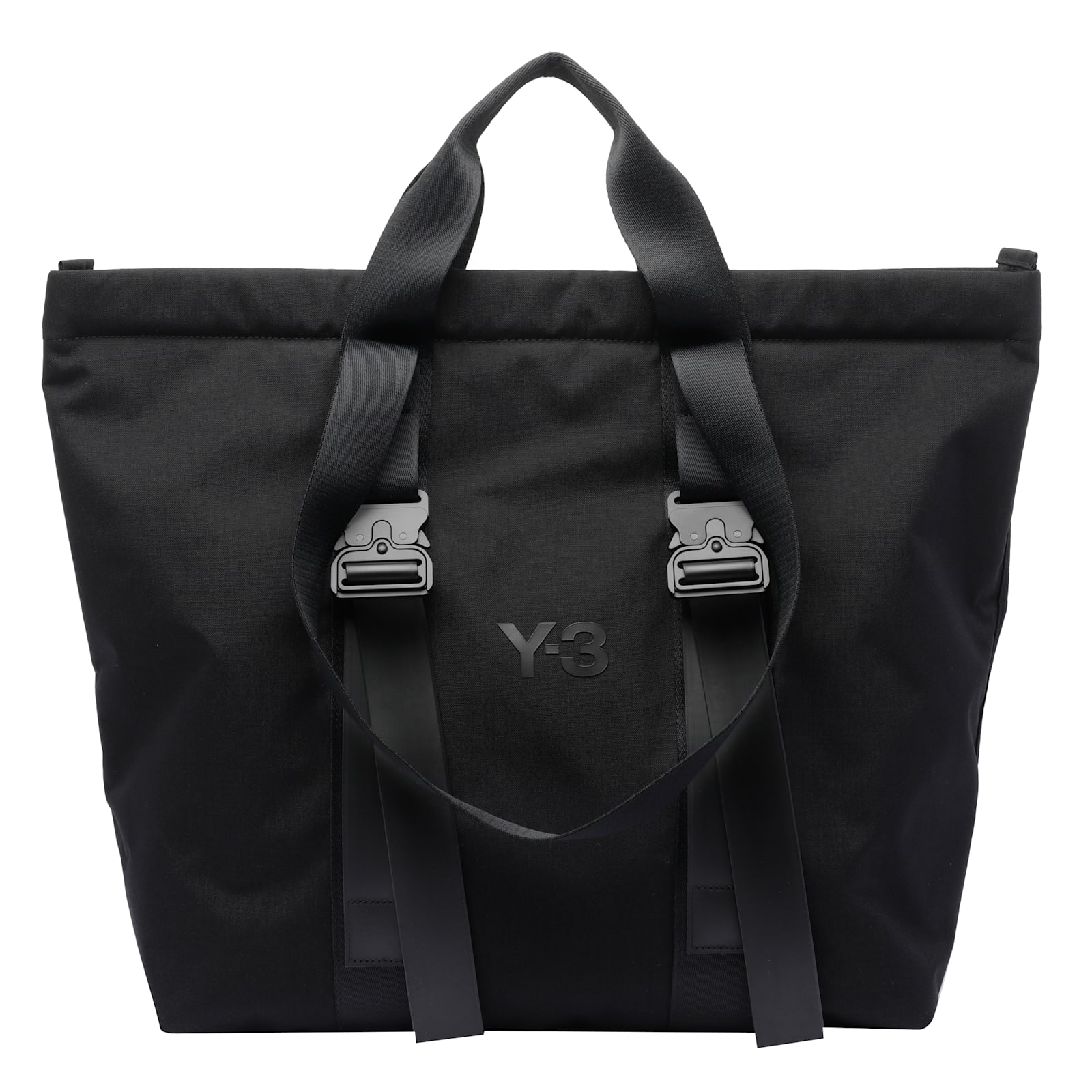 Y-3 Spacious Tote Bag With Leather Straps And Embossed Logo In Black