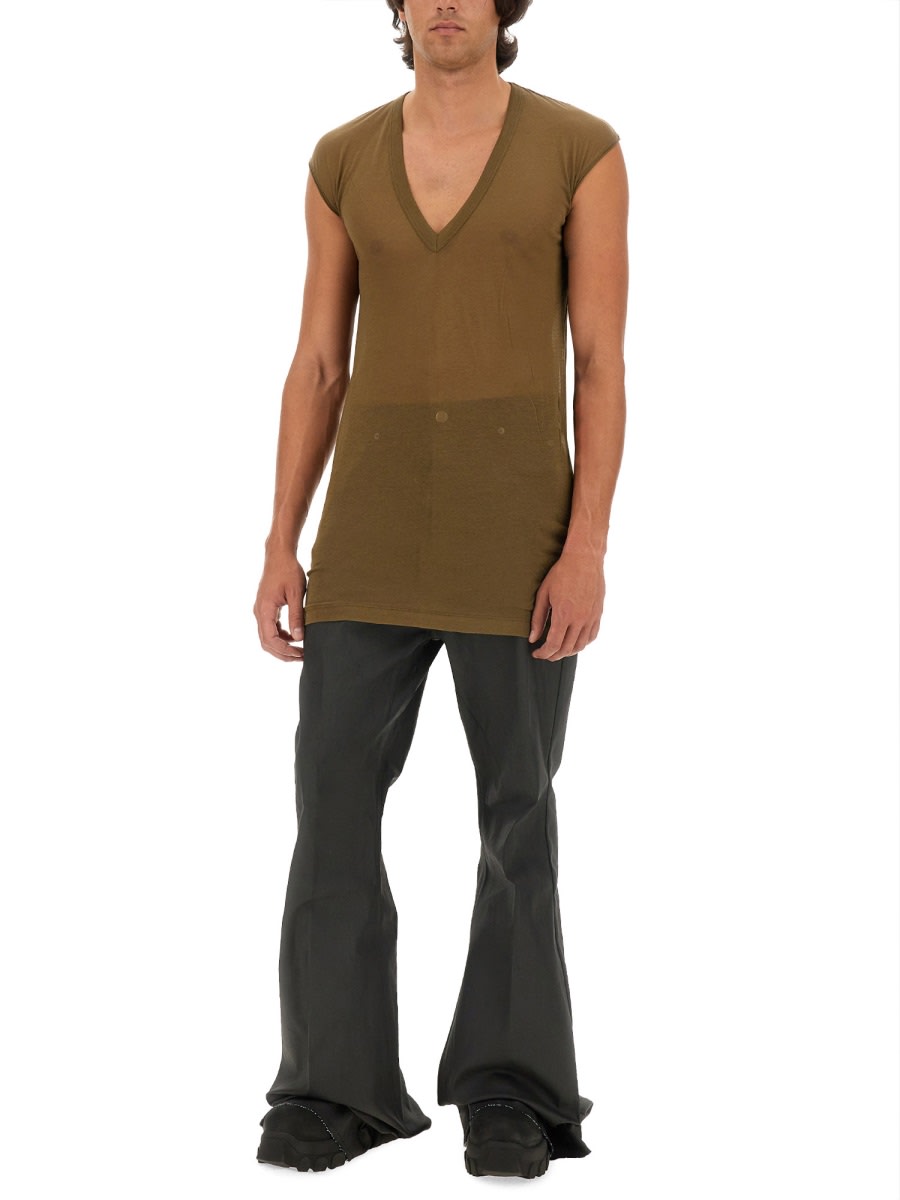 Shop Rick Owens V-neck T-shirt In Brown