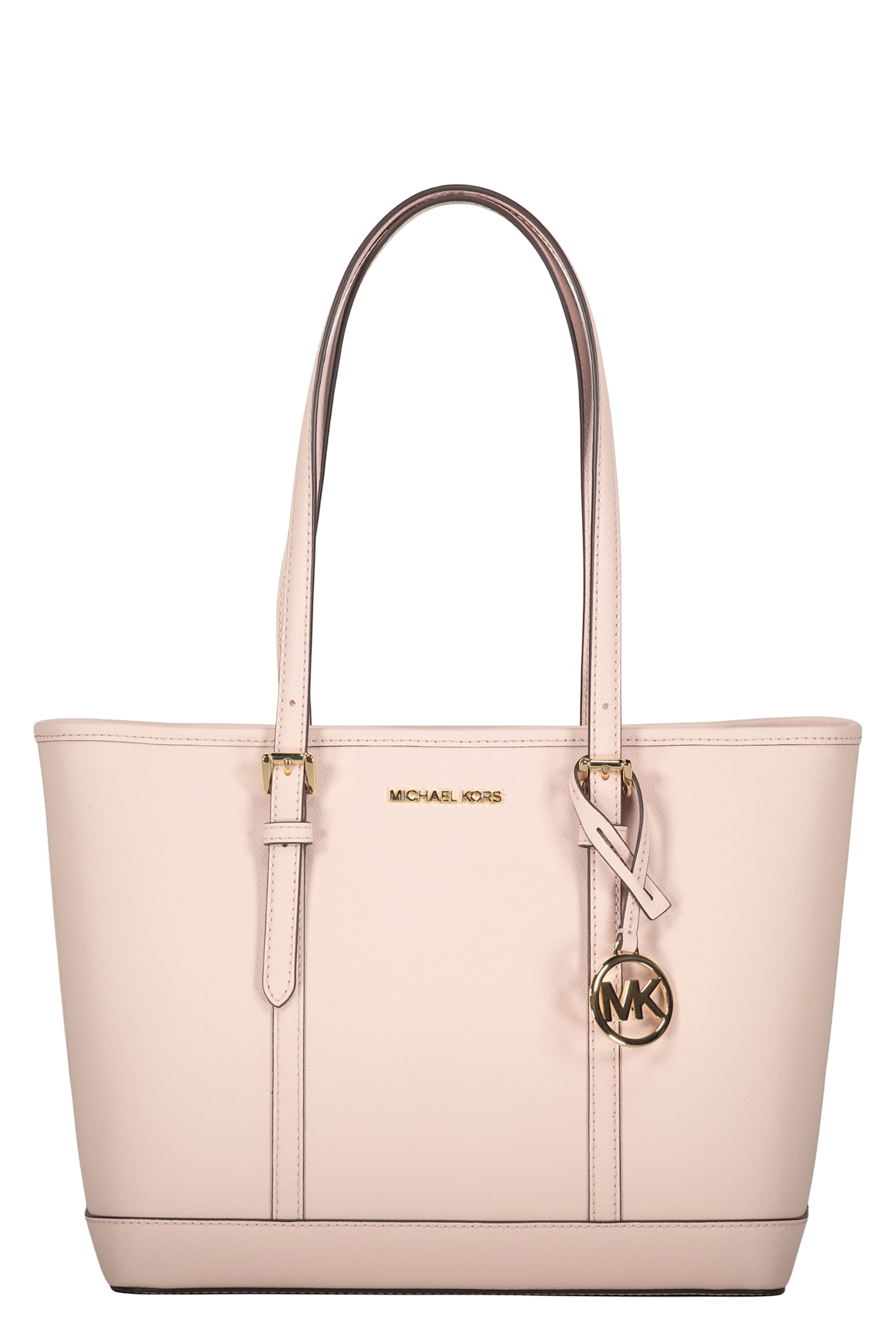Michael Kors Jet Set Leather Tote Bag In Pink