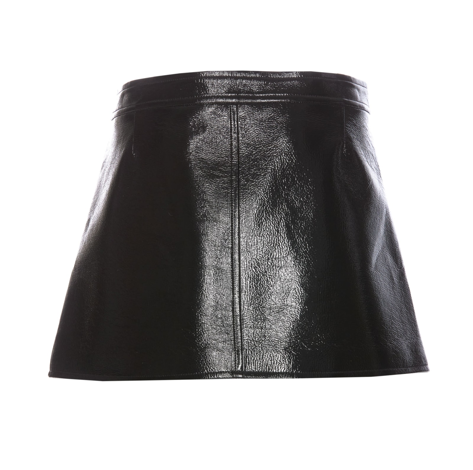 Shop Courrèges Vinyl Mini Skirt In Black