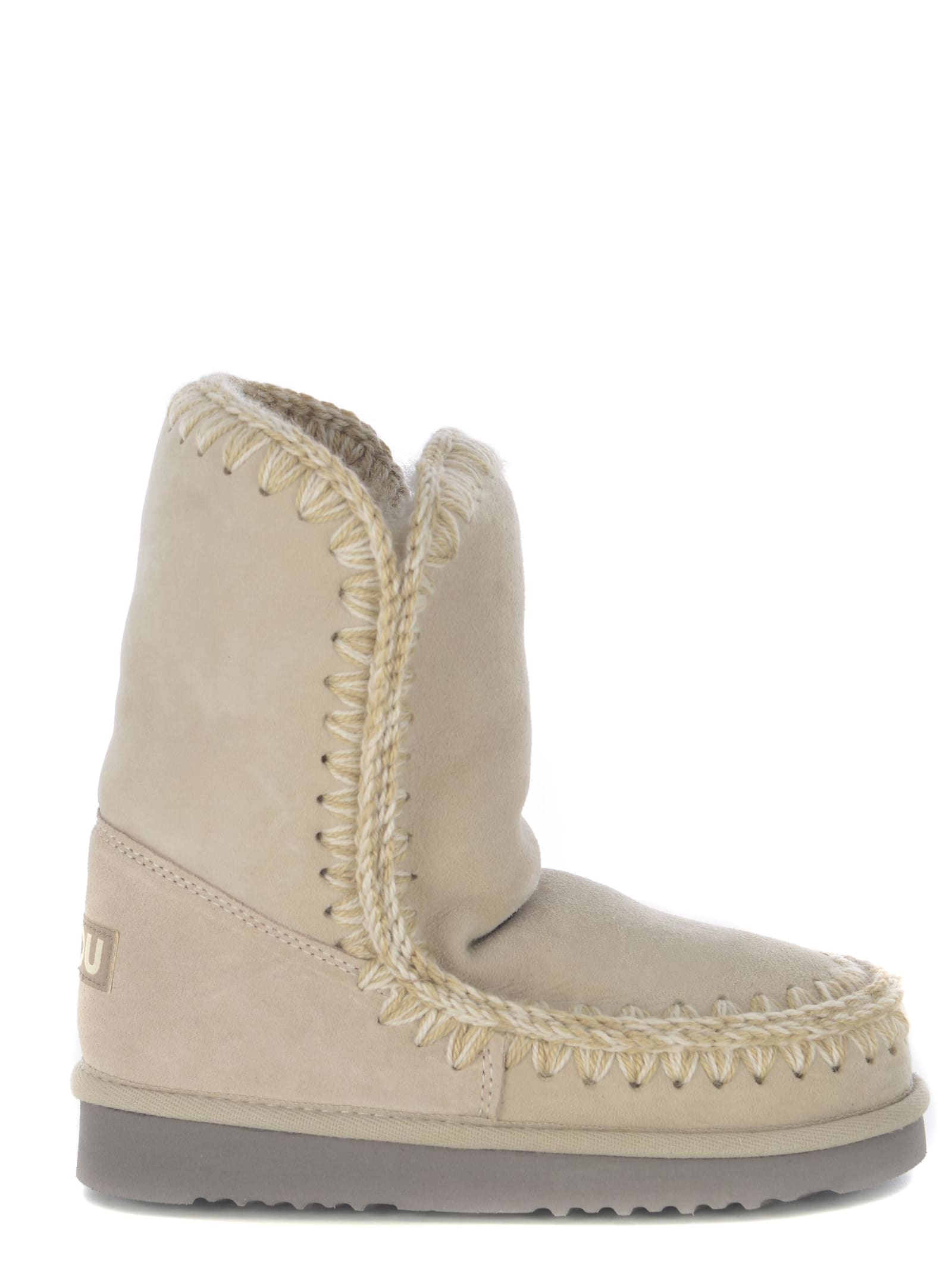 Shop Mou Boots  Eskimo 24 Made In Suede In Beige