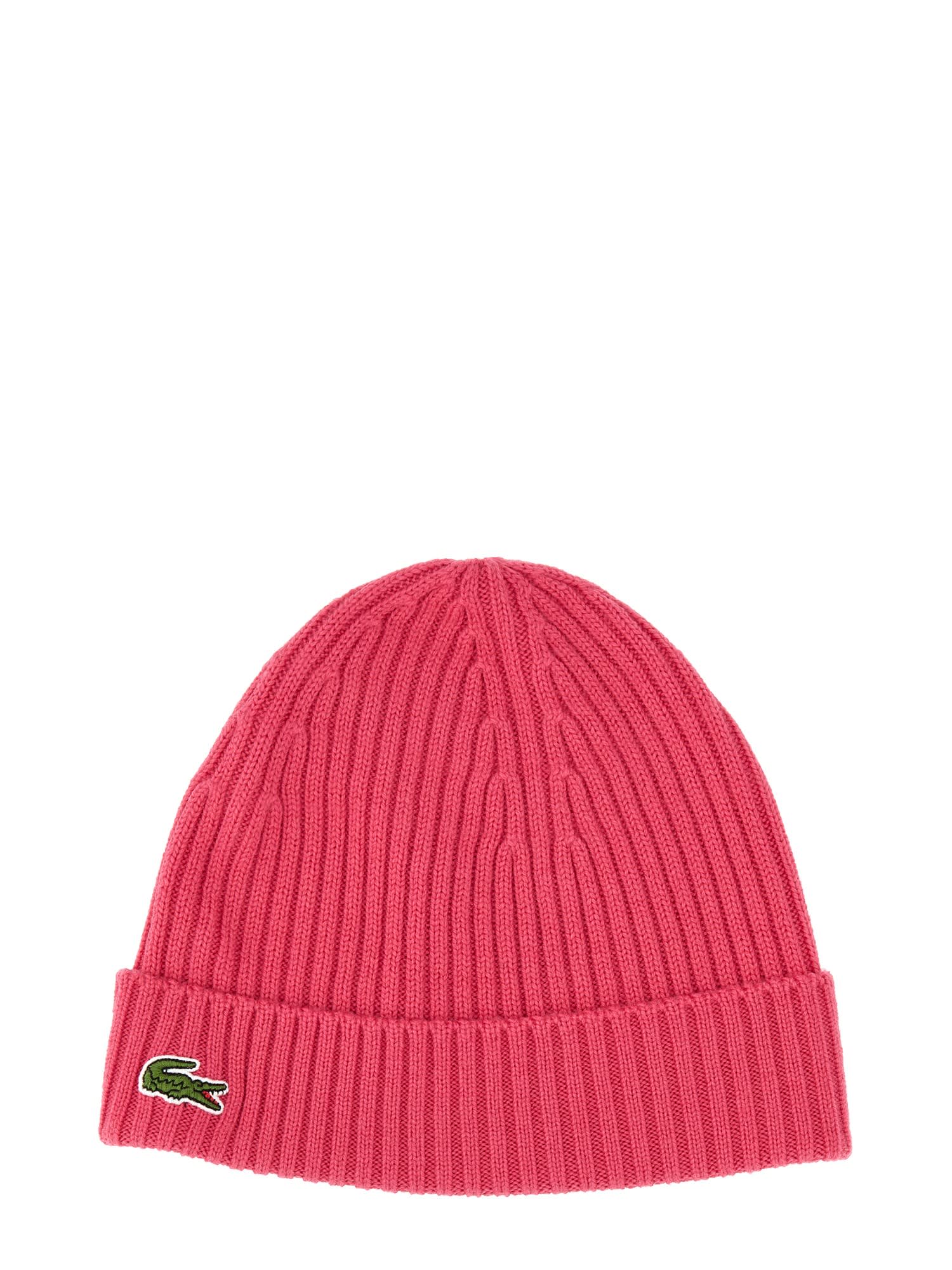 Lacoste Hat With Logo In Pink