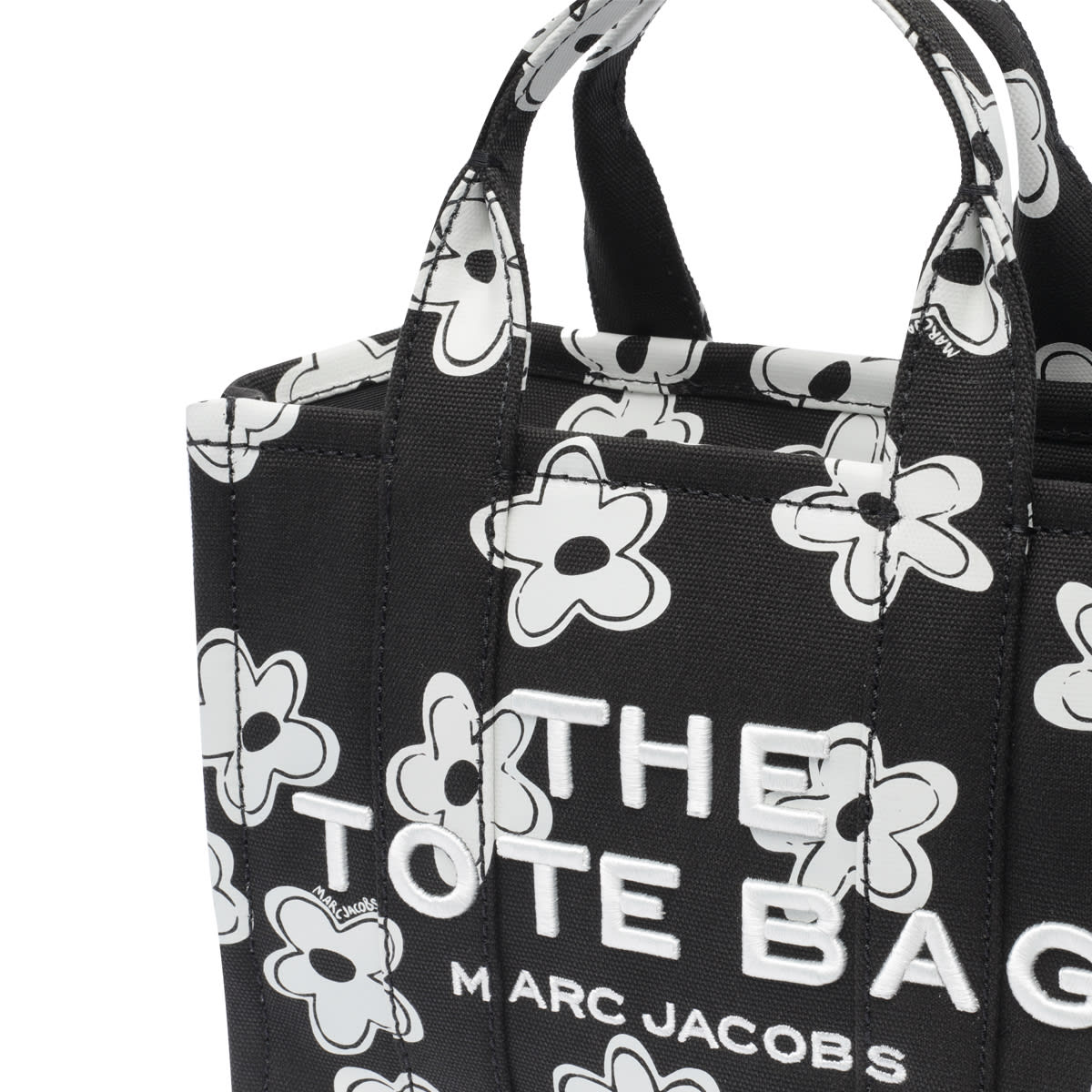 Marc Jacobs The Daisy Canvas Small Tote Bag In Black